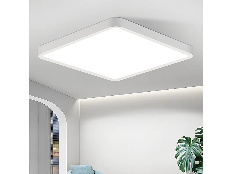 NETTLIFE LED Plafondlamp Plat 23CM 6500K 18W Vierkant Slaapkamer Wit LED Geïntegreerd Permanent