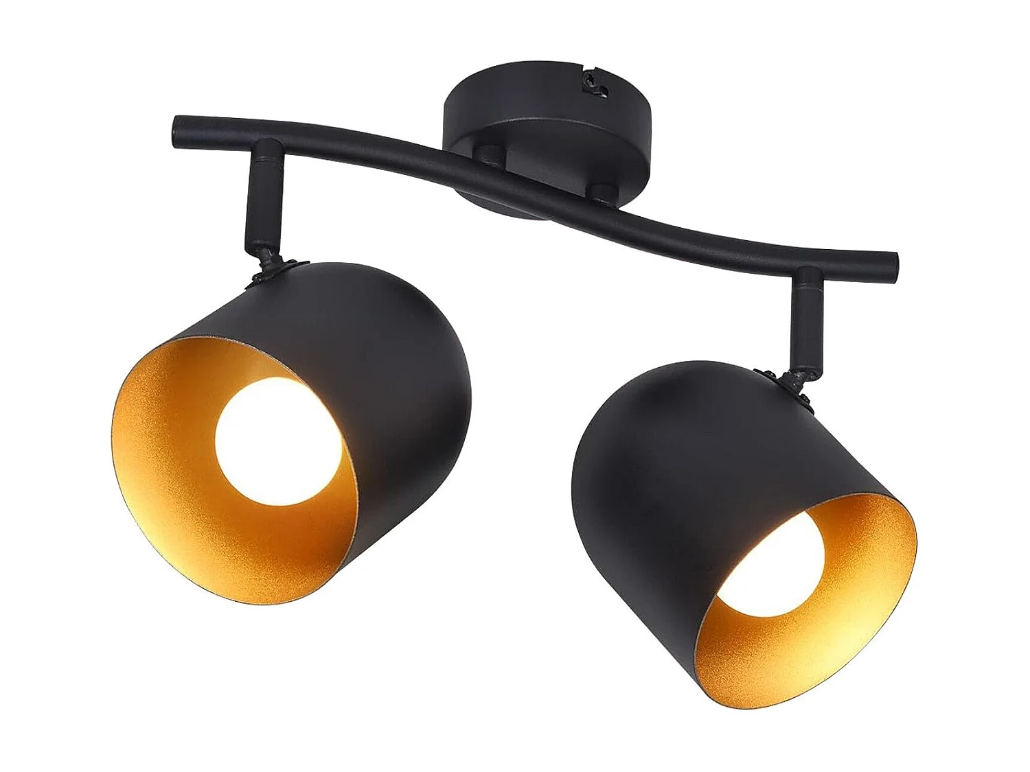 NETTLIFE E14 Schwarz-Goldener Vintage-Deckenstrahler mit verstellbarer Leuchte (Leuchtmittel nicht enthalten) und 350°-Drehung