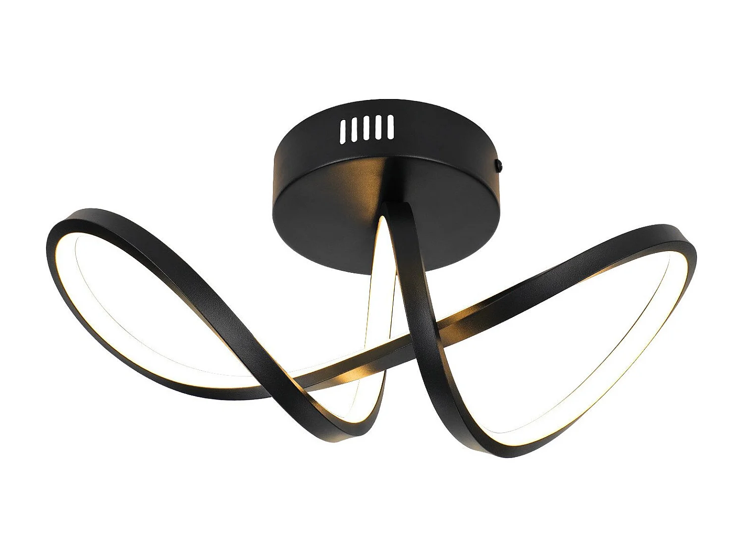 NETTLIFE Plafonnier LED salon moderne noir 12W intérieur 3000K LED blanc chaud intégré en permanence