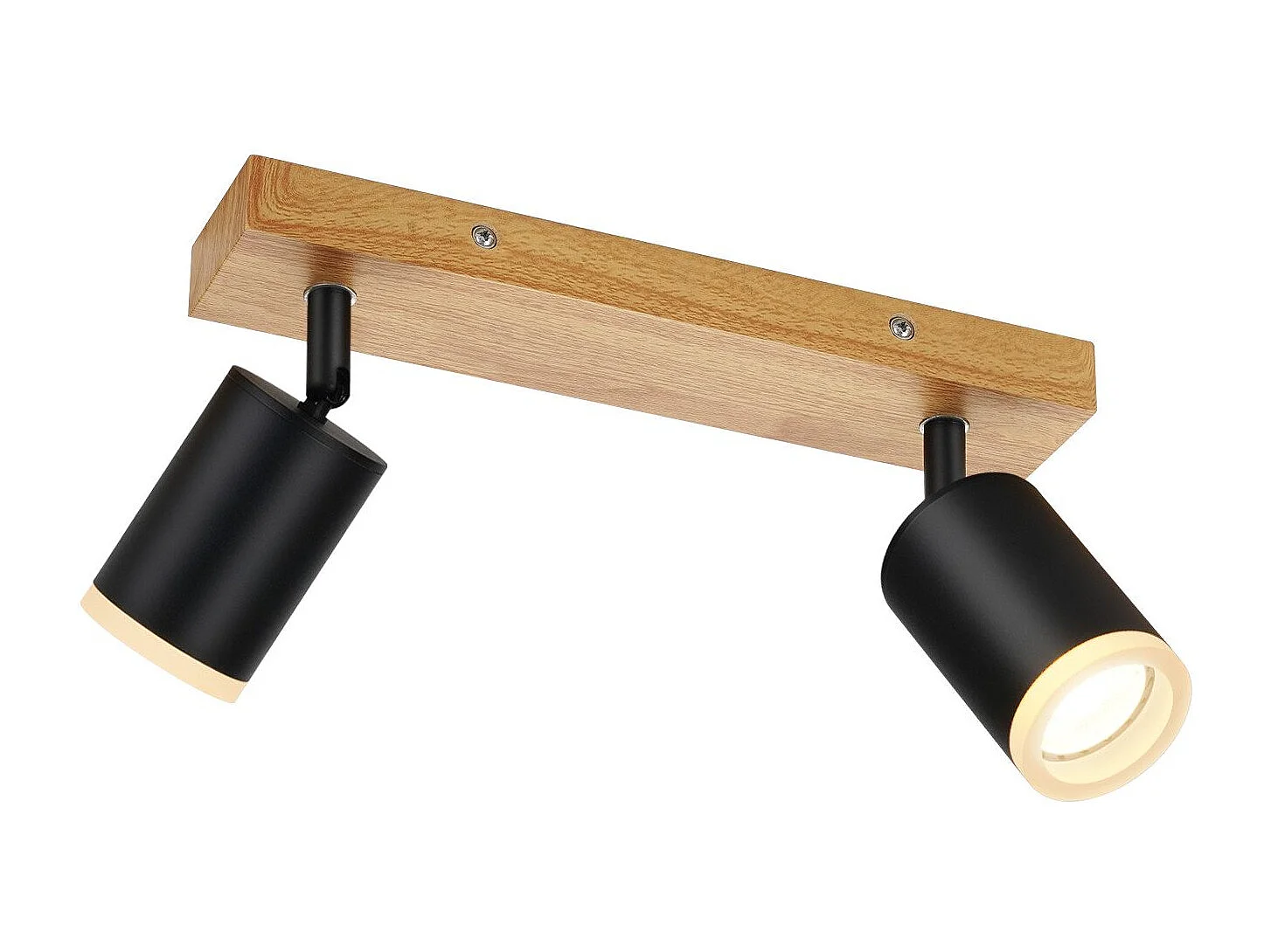 NETTLIFE Schwarzer Deckenstrahler GU10 Holz Wandstrahler Drehbar Ohne Leuchtmittel 350° Drehbar