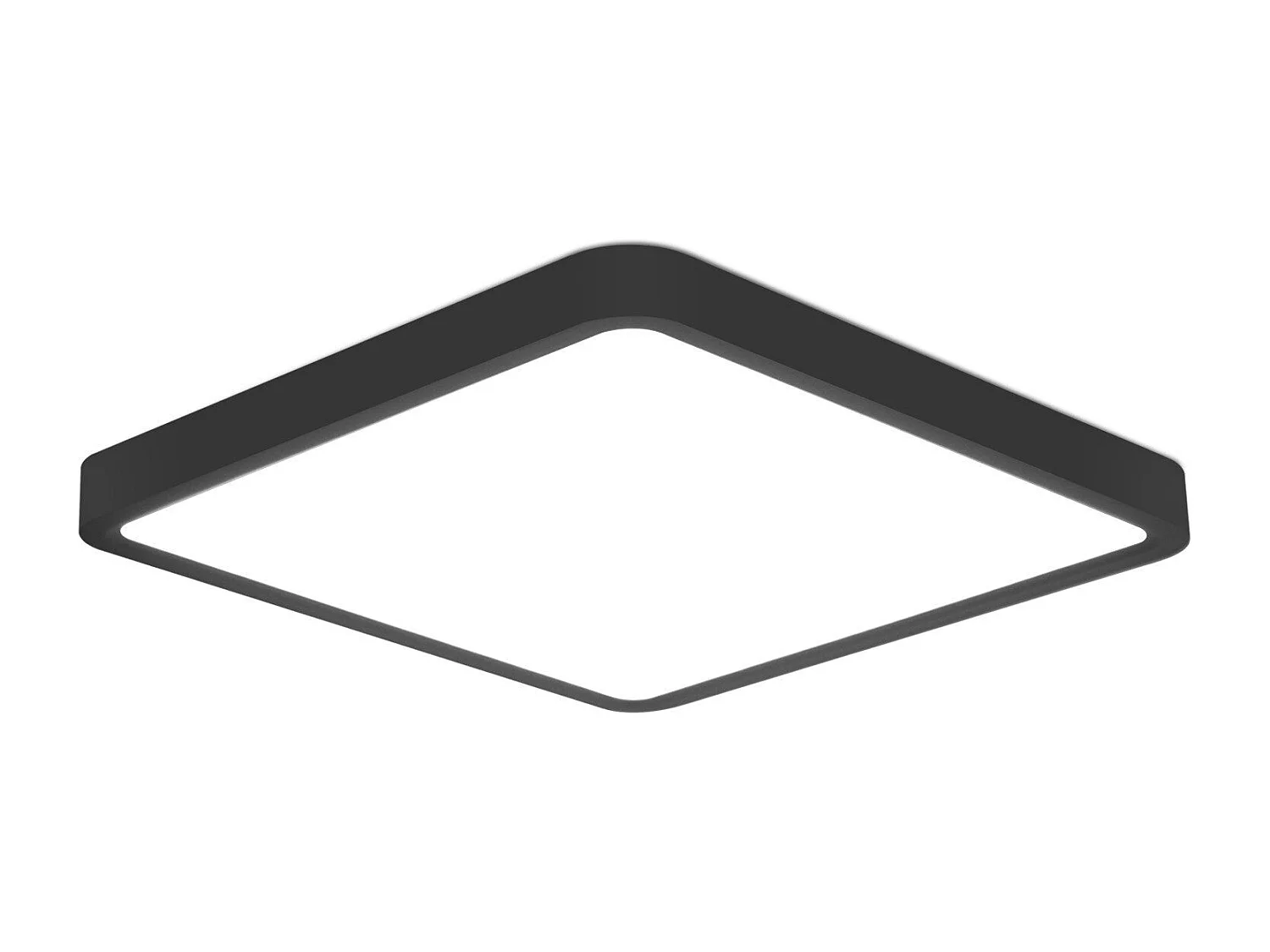 NETTLIFE Plafonnier LED plat 23CM 6500K 18W carré chambre noir LED intégré en permanence