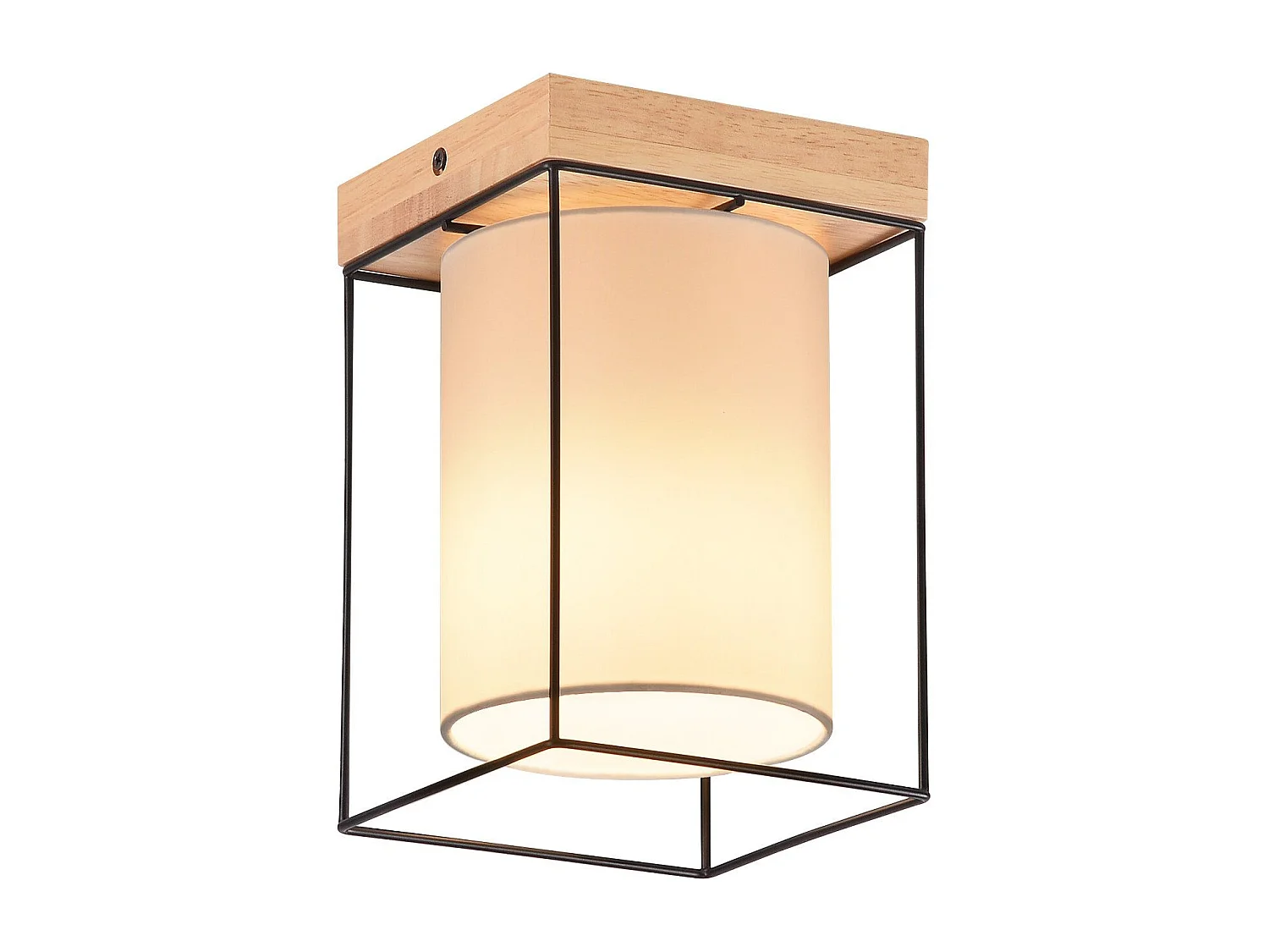 NETTLIFE Plafonnier couloir plafonnier bois 1 ampoule E14 lampe de couloir vintage avec rétro industriel