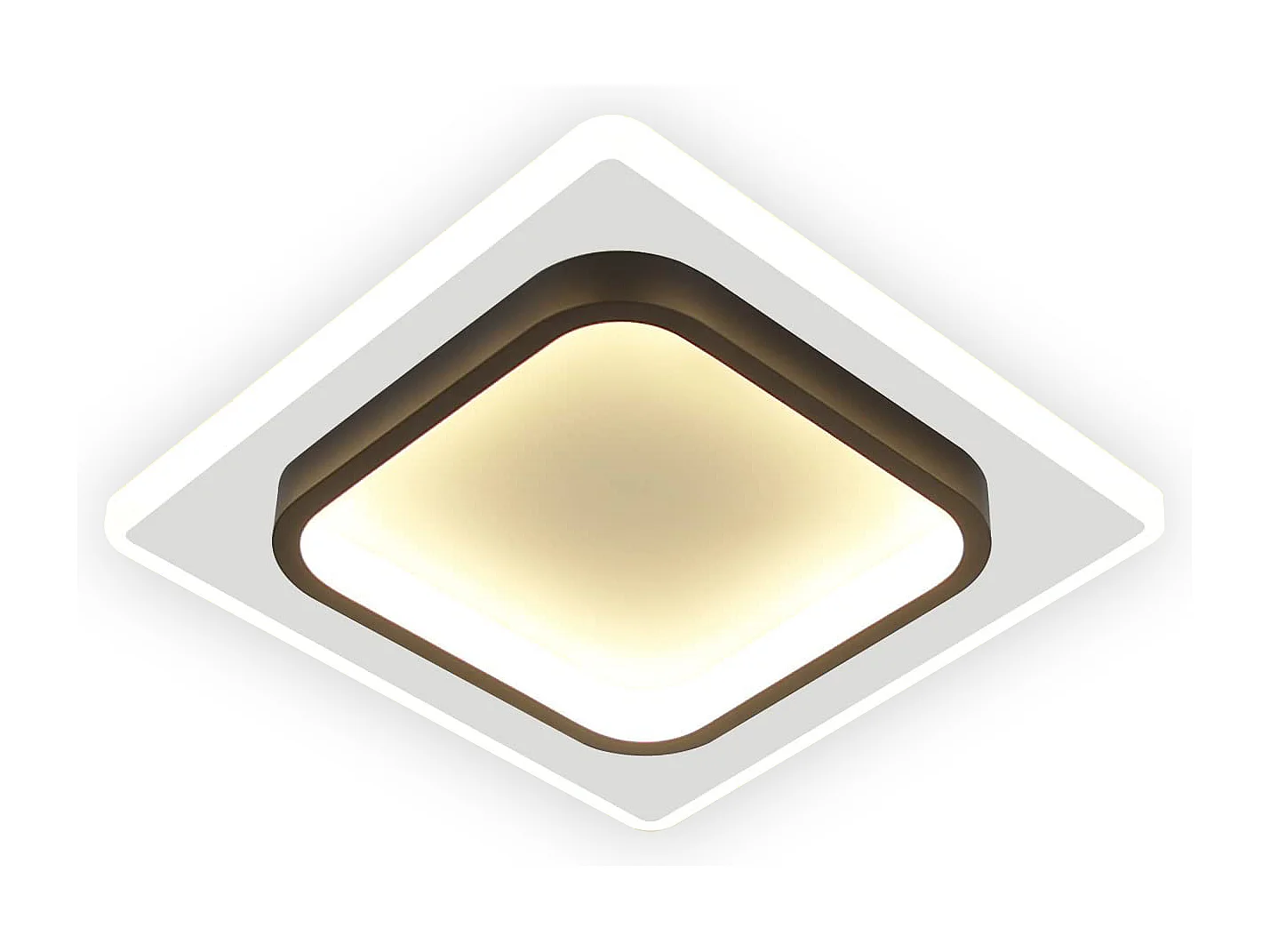 NETTLIFE Lampe plafond LED chambre, noir, 16W, acryl, lumière chaude, design moderne