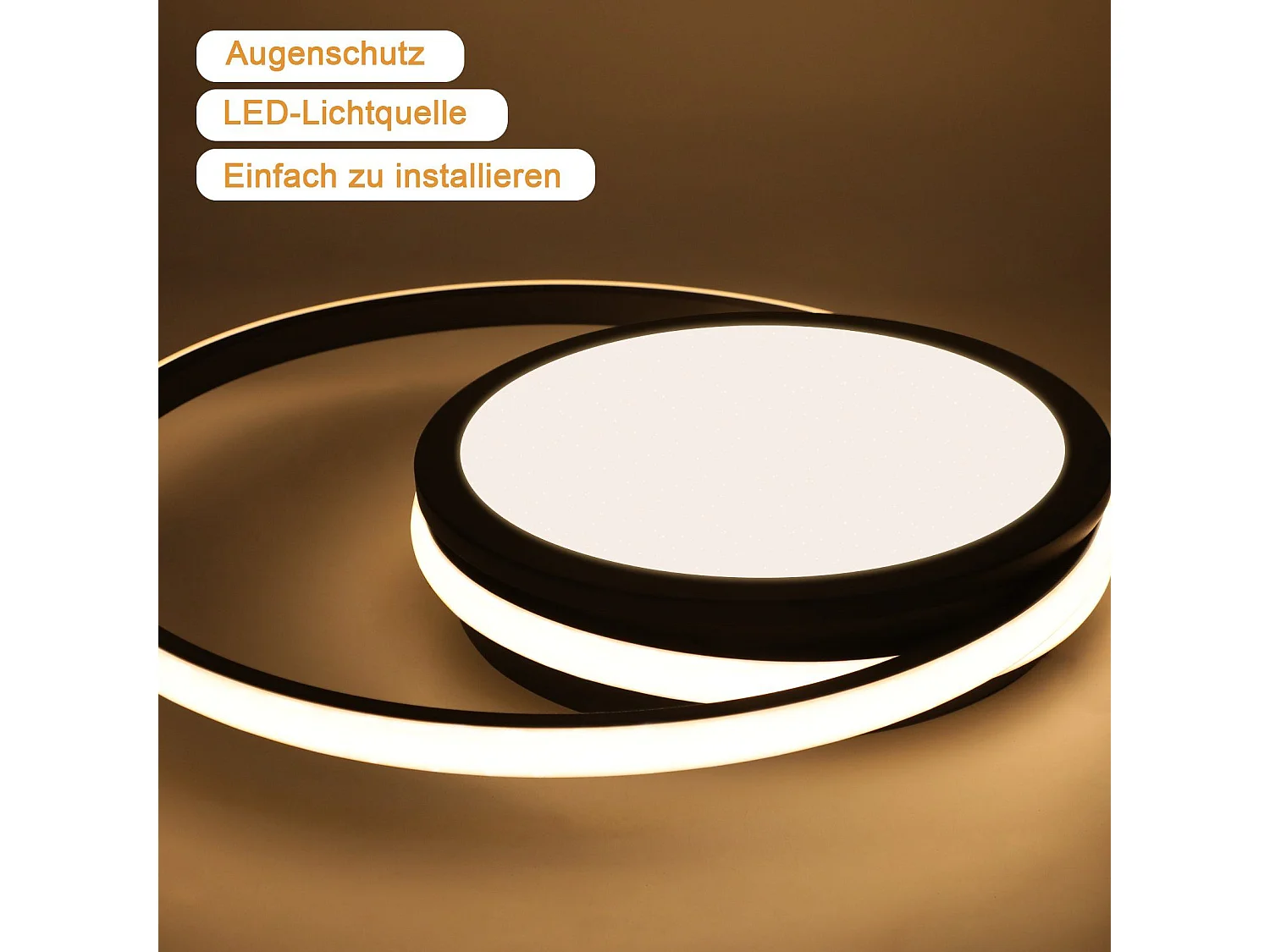 NETTLIFE LED plafondlamp woonkamer dimbaar met afstandsbediening zwart 56 W LED vast geïntegreerd