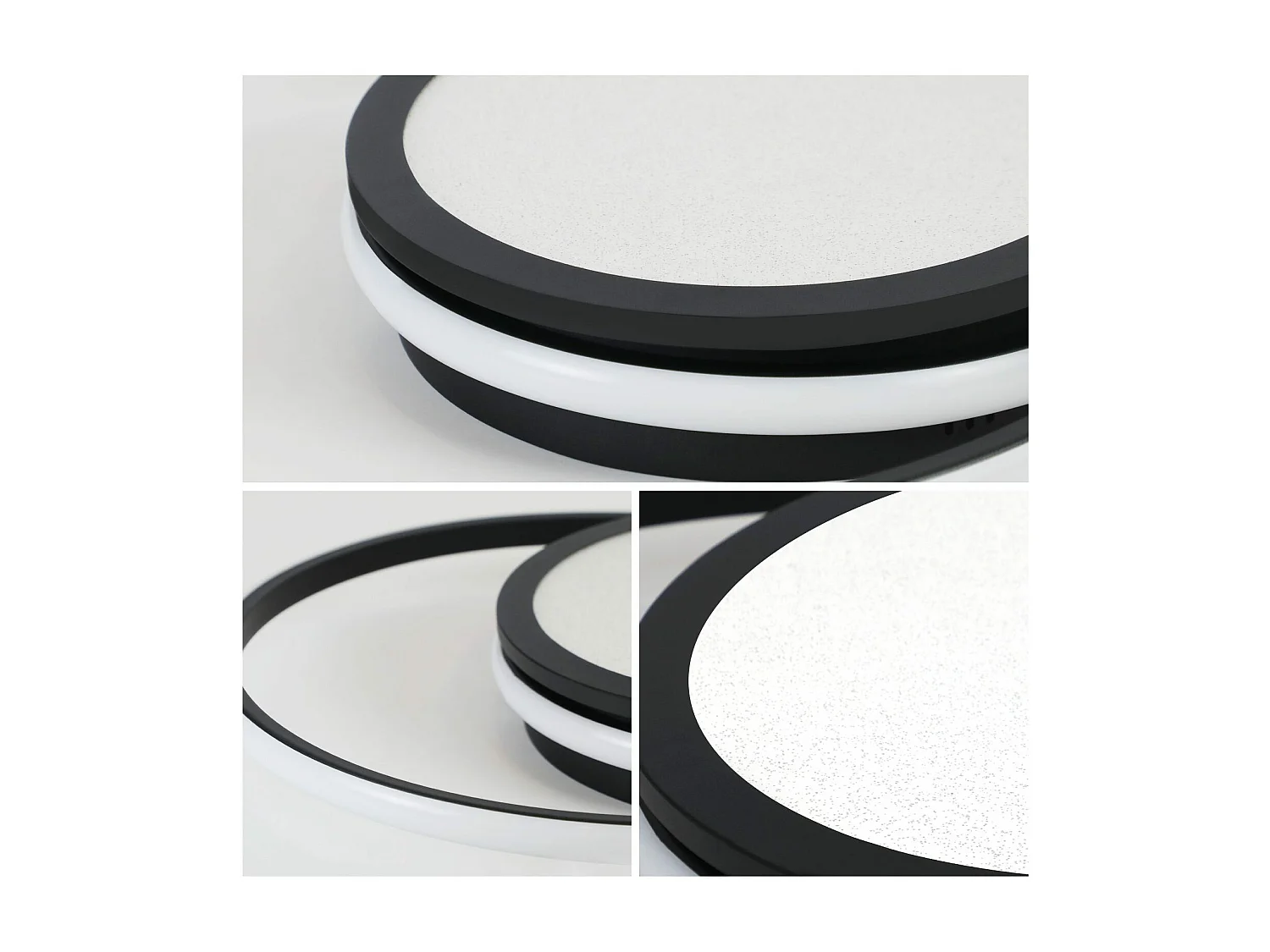 NETTLIFE LED plafondlamp woonkamer dimbaar met afstandsbediening zwart 56 W LED vast geïntegreerd