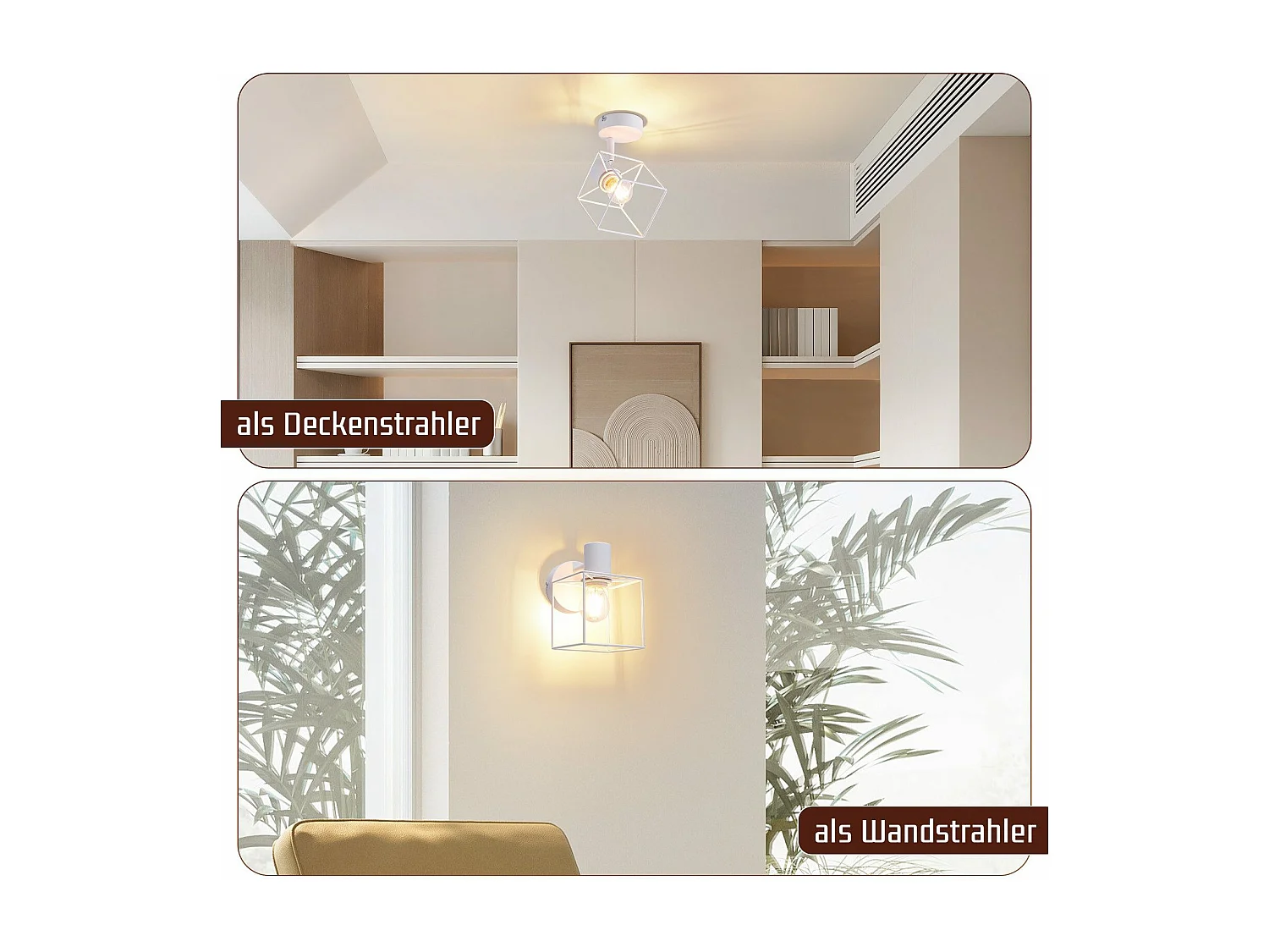 NETTLIFE reflektor sufitowy E14 350° Regulowany sufitowy reflektor Vintage Metal Salon