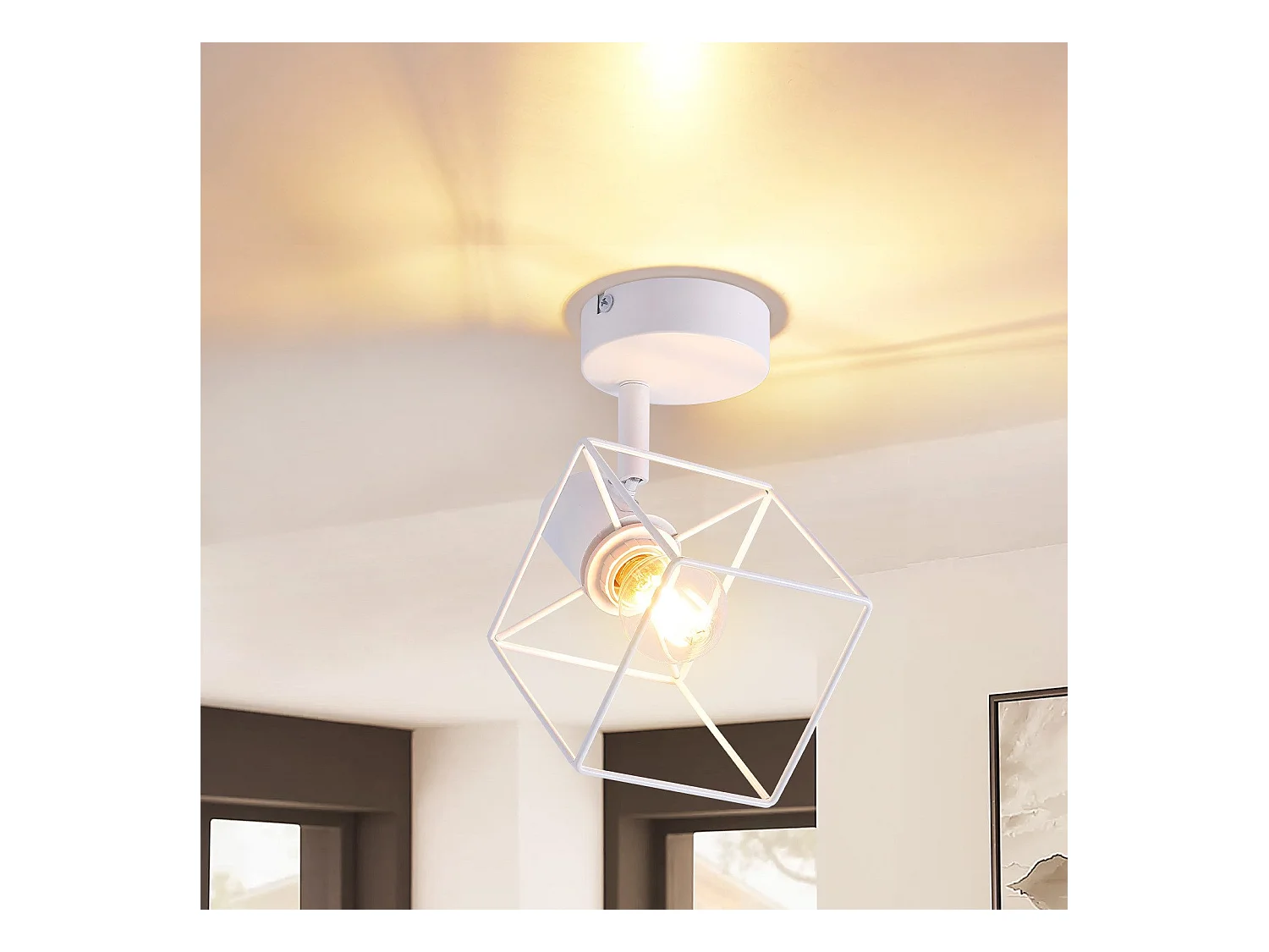 NETTLIFE Spot de plafond noir E14 plafonnier orientable à 350° vintage métal salon