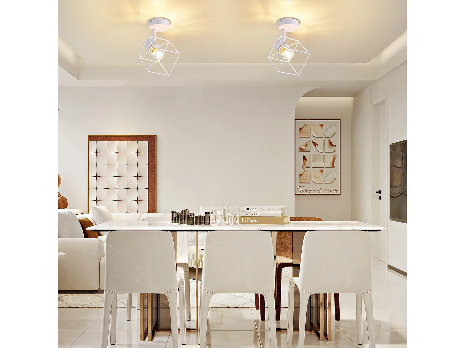 NETTLIFE Plafondspot E14 350° Verstelbare Plafondlamp Vintage Metaal Woonkamer