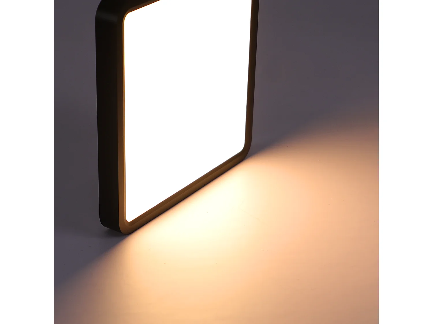 NETTLIFE Lámpara de techo LED plana para dormitorio, 23 cm, 18 W, cuadrada, negra, 3000 K