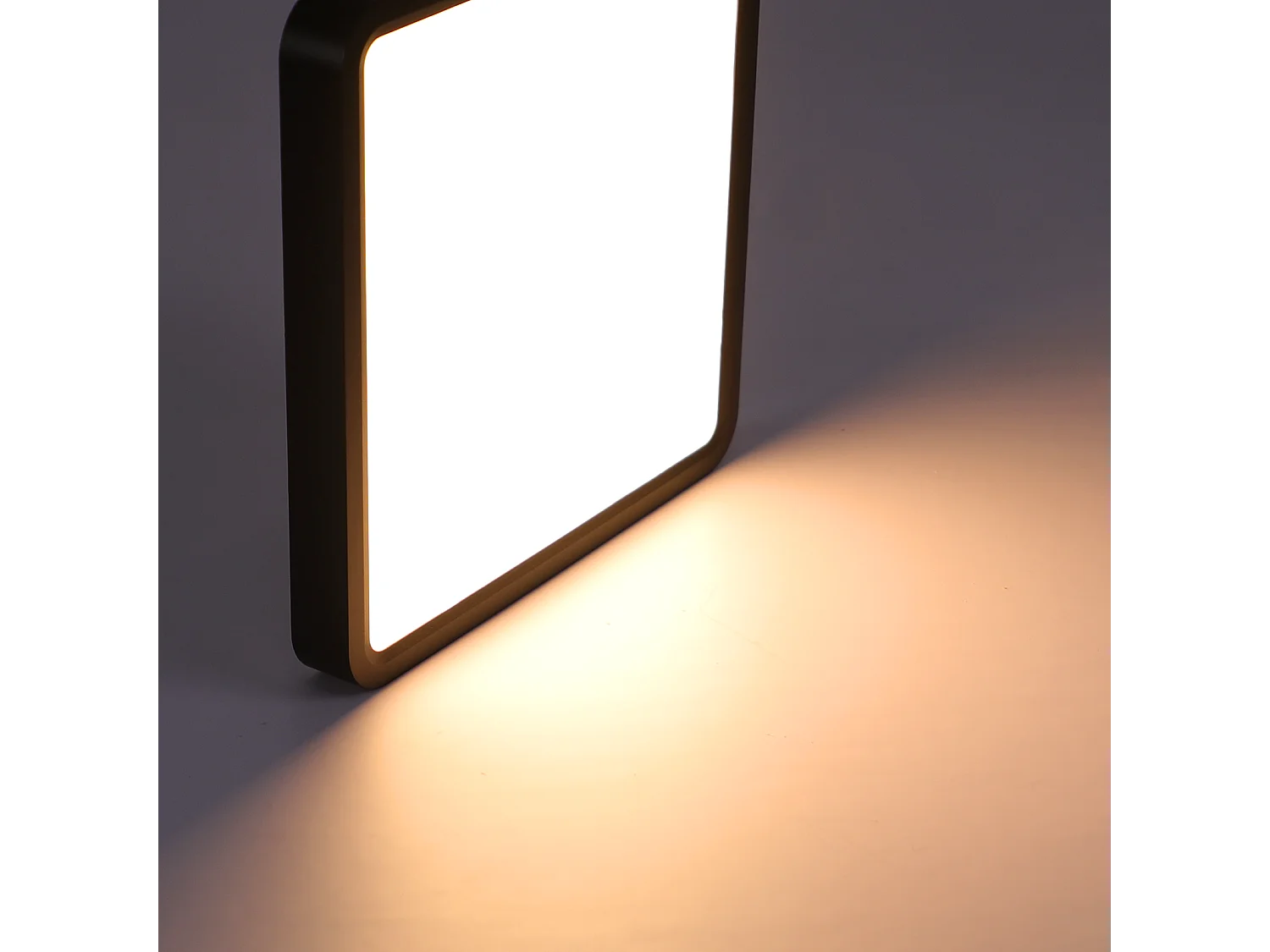 NETTLIFE Plafonnier LED plafonnier lampe de chambre plate 23CM 18W carré noir 3000K