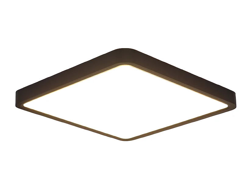 NETTLIFE Plafonnier LED plafonnier lampe de chambre plate 23CM 18W carré noir 3000K