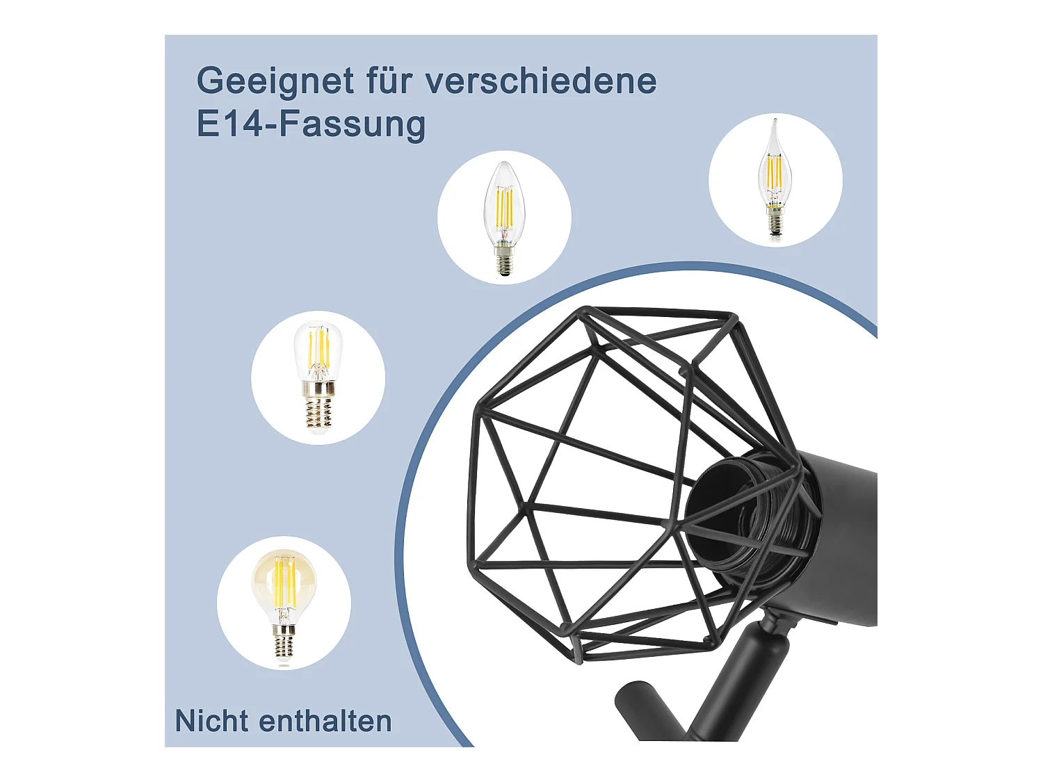 NETTLIFE Spot de plafond LED 3 ampoules noir vintage orientable 350° spot industriel E14