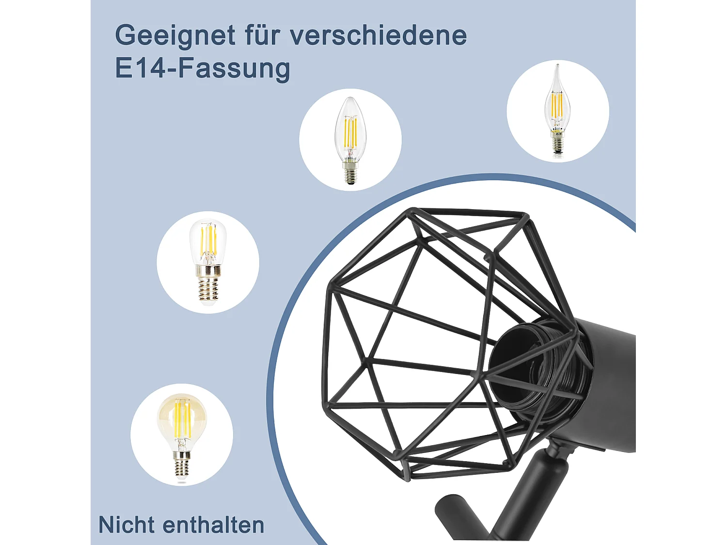 NETTLIFE LED plafondspot 3 lampen zwart vintage verstelbare 350° industriële spot E14
