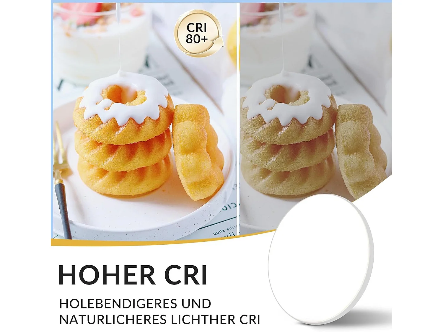 NETTLIFE Plafonnier LED Plat Noir 18cm 15W Rond Salle de Bain Petit Blanc Chaud 3000K