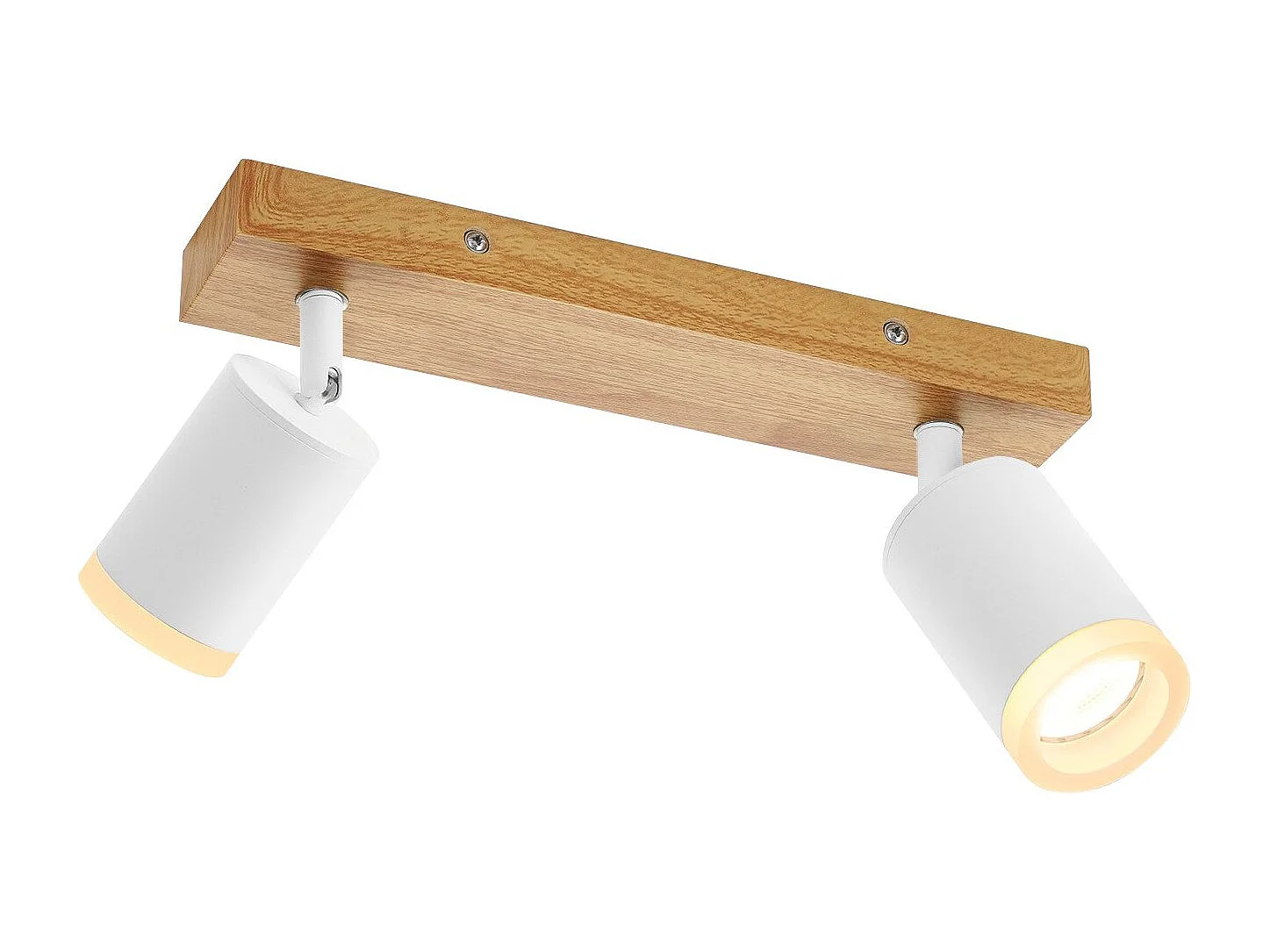 NETTLIFE Spot de plafond blanc GU10 spot mural en bois vintage pivotant sans ampoule orientable à 350° industriel