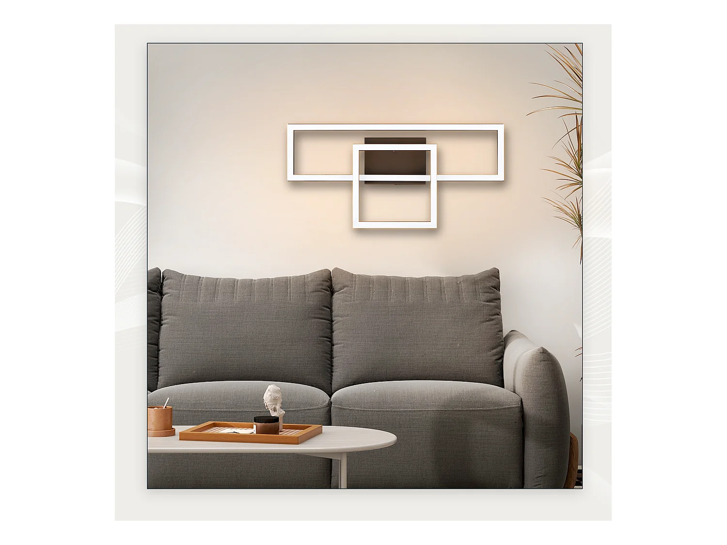 NETTLIFE LED plafondlamp woonkamer plafondlamp 20W warm wit modern design vierkante zwarte lamp