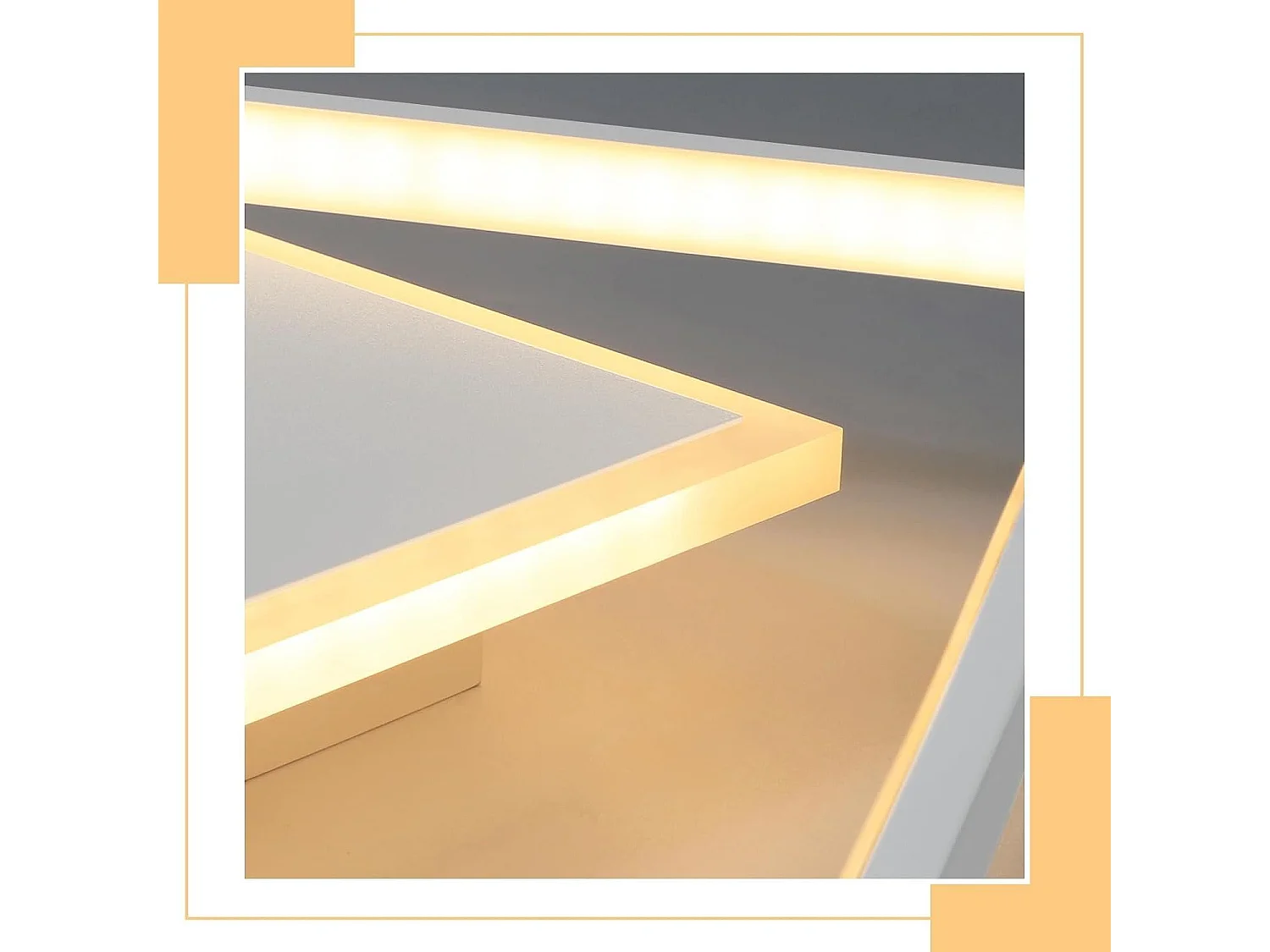 NETTLIFE Lámpara de techo LED regulable de 44 W, blanca, diseño cuadrado, con mando a distancia, 44 x 40 cm