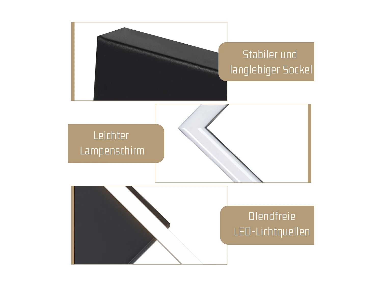 NETTLIFE Plafonnier LED plafonnier salon - 20W lampe de salon blanc chaud lampe de chambre design moderne noir