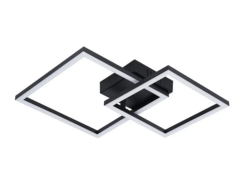 NETTLIFE Plafonnier LED plafonnier salon - 20W lampe de salon blanc chaud lampe de chambre design moderne noir