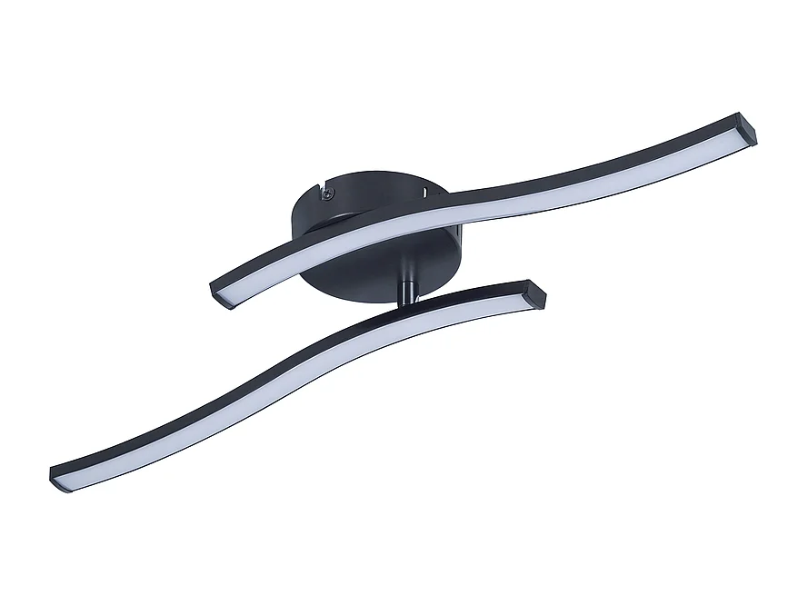 NETTLIFE Plafonnier salon LED plafonnier chambre moderne noir 12W 3000K intérieur blanc chaud