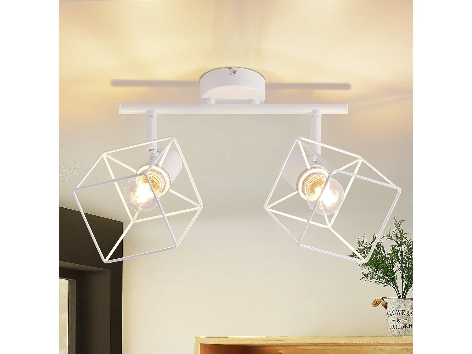 NETTLIFE E14 Plafondspot 350° Draaibaar Vintage Metaal Verstelbaar Zonder Lamp