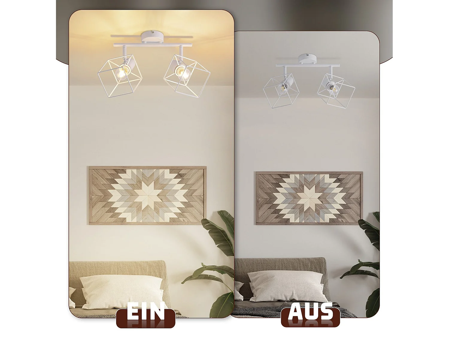 NETTLIFE E14 Plafondspot 350° Draaibaar Vintage Metaal Verstelbaar Zonder Lamp