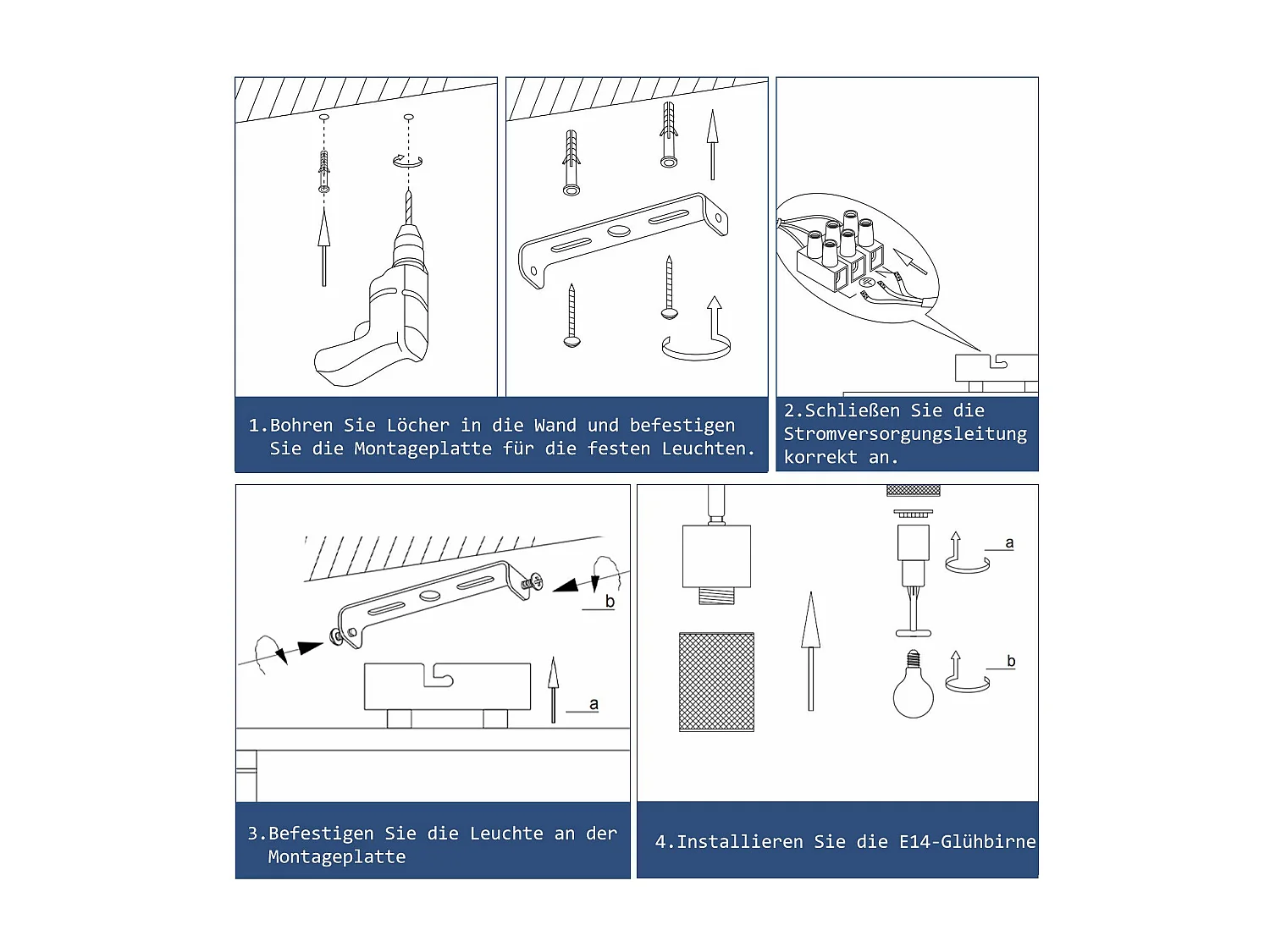 NETTLIFE Houten Plafondlamp E14 Plafondlamp 350° Verstelbaar Vintage Wandlamp Verstelbaar Zonder Lamp