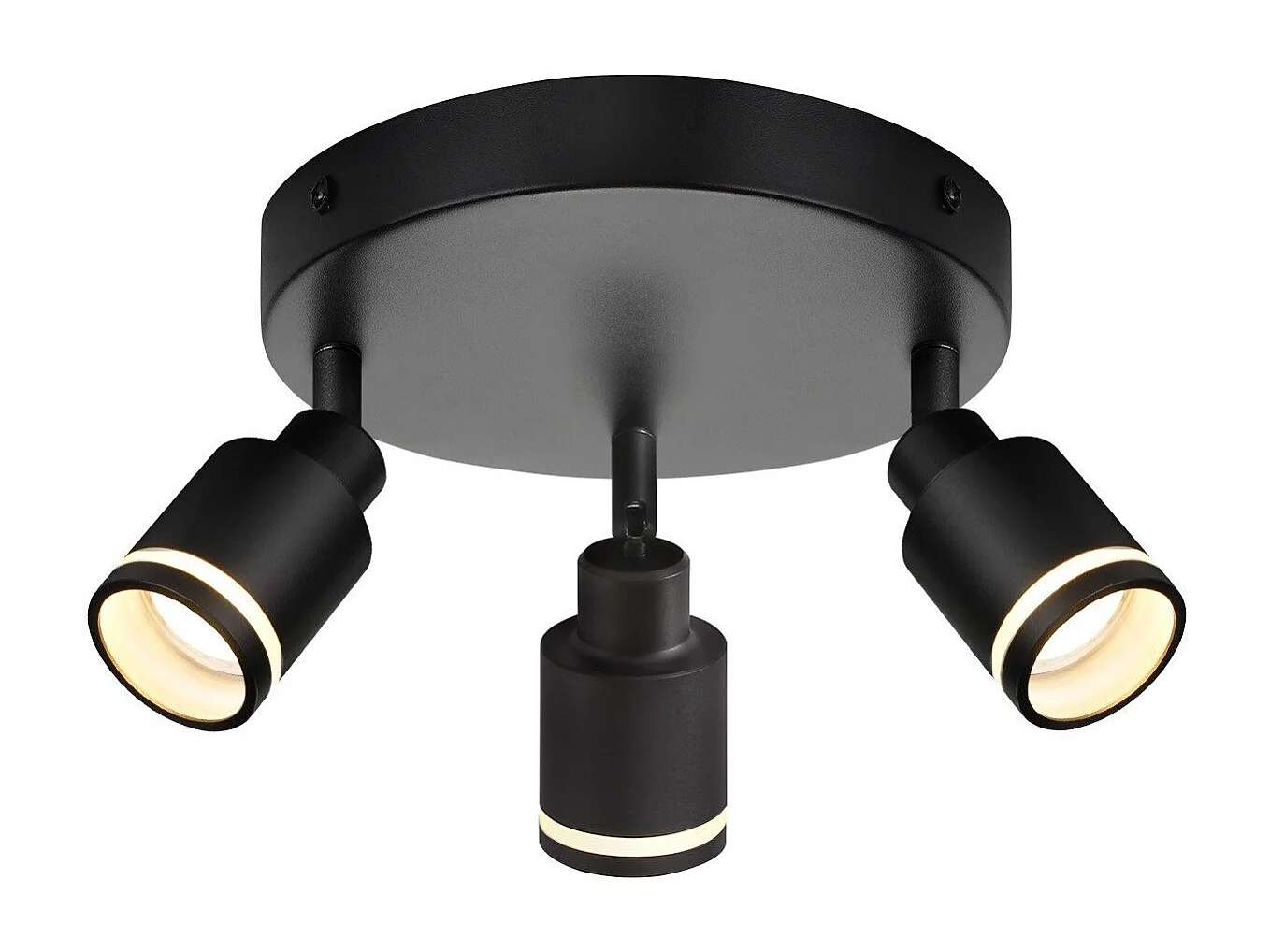 Plafoniera moderna NETTLIFE nera con 3 faretti metallici regolabili, attacco GU10 (lampadine non incluse)