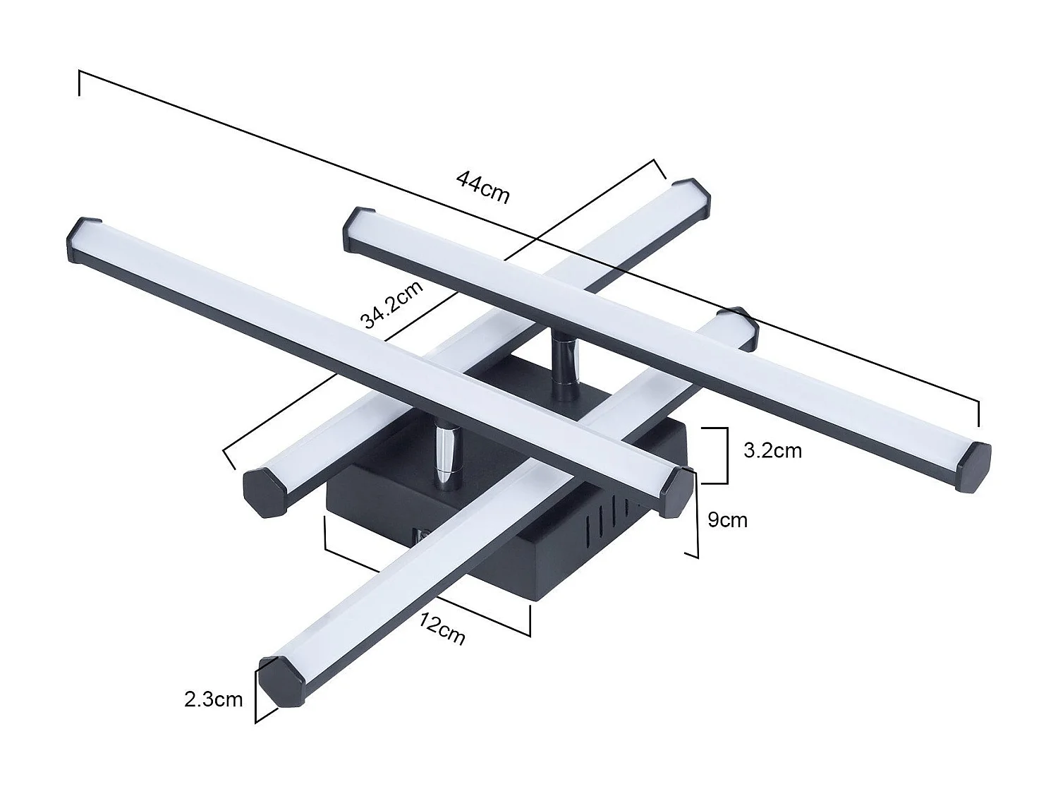 NETTLIFE Plafonnier LED salon plafonnier moderne noir 24W design d'intérieur 3000K blanc chaud