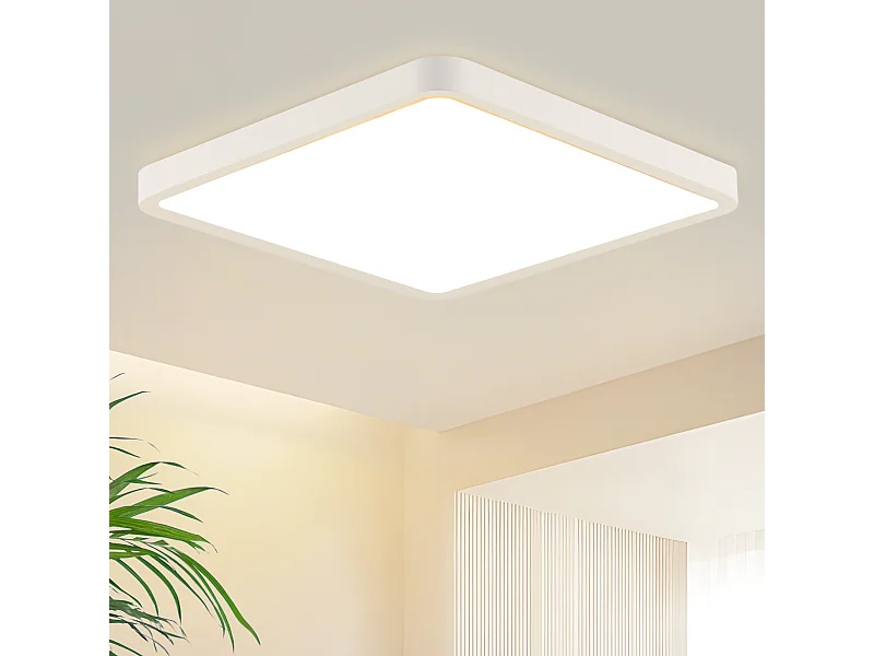 NETTLIFE Flat LED Plafondlamp 23CM 3000 18W Vierkant Slaapkamer Wit LED Geïntegreerd Permanent