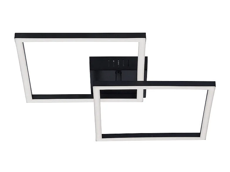 NETTLIFE Plafonnier LED plafonnier chambre 24W lampe de salon blanc chaud moderne noir carré