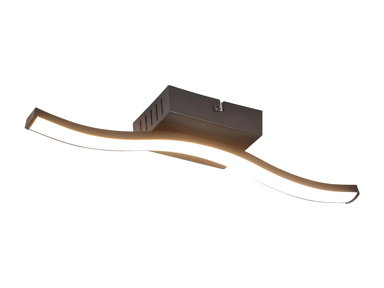 NETTLIFE Plafonnier LED chambre lampe de chambre moderne noir 6W design vague 3000K blanc chaud