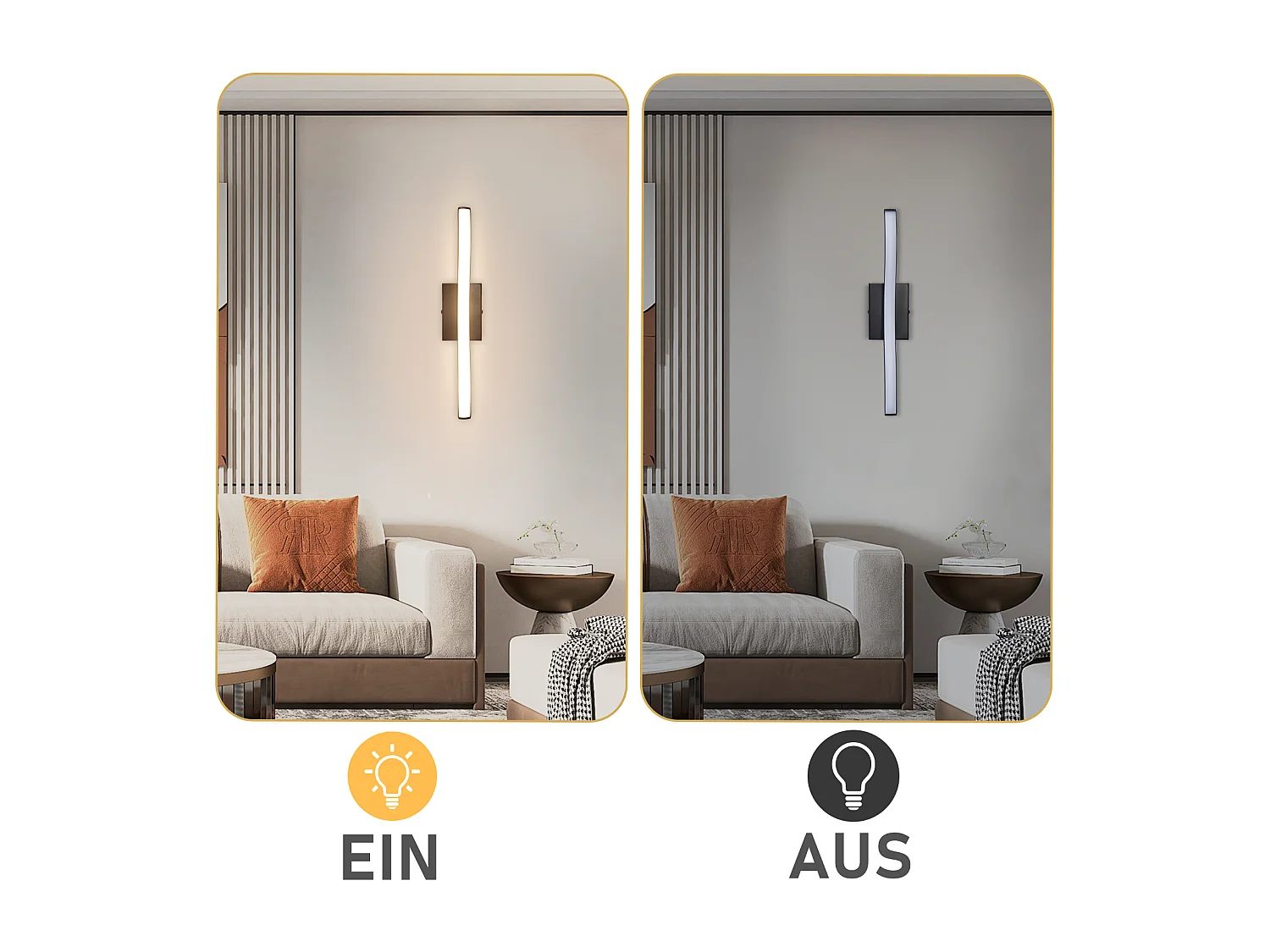 NETTLIFE Plafonnier LED chambre lampe de chambre moderne noir 6W design vague 3000K blanc chaud