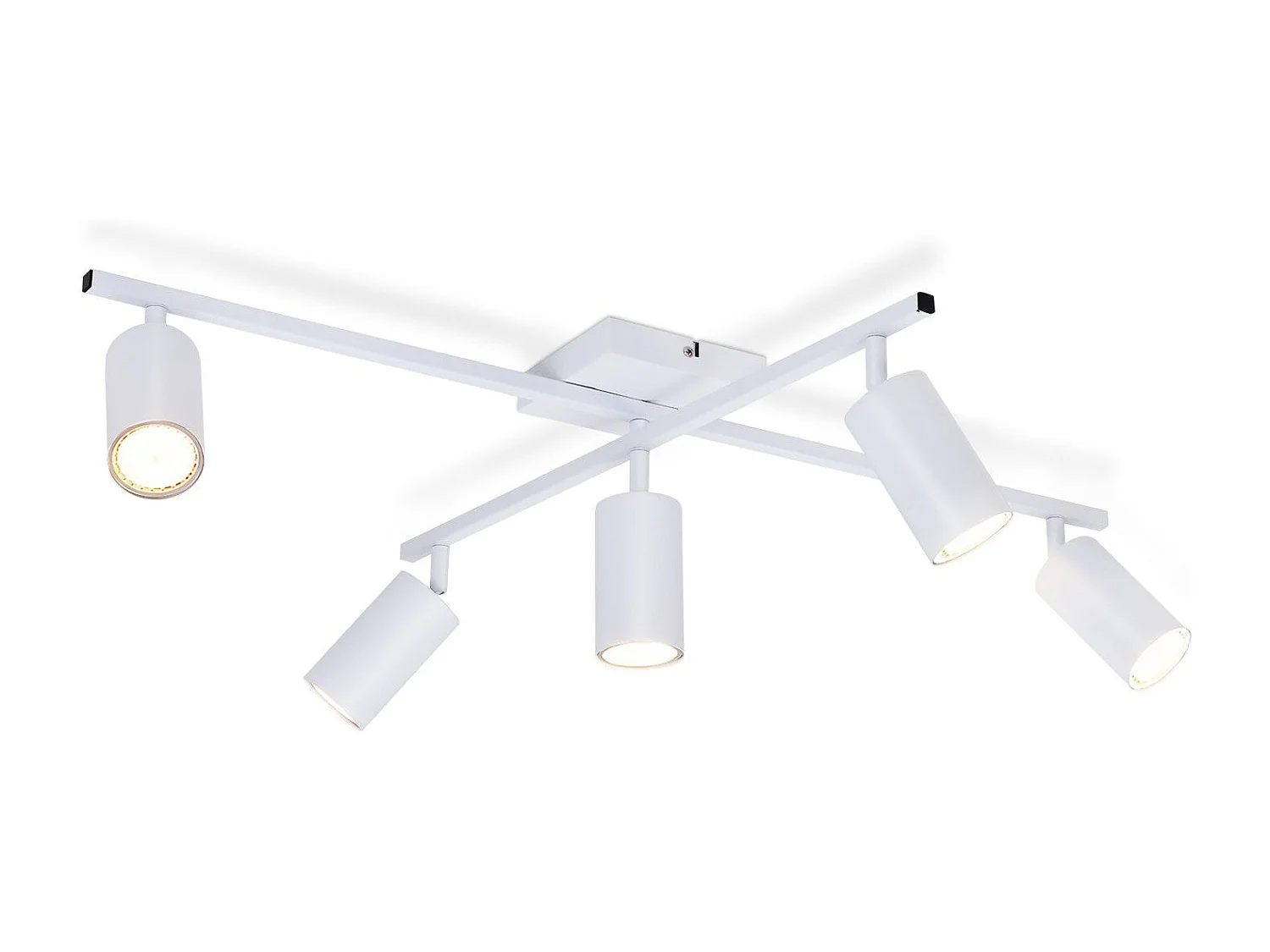 NETTLIFE Plafonnier Blanc LED Spot de plafond GU10 5 flammes Moderne Salon 330°Pivotant Industrielle