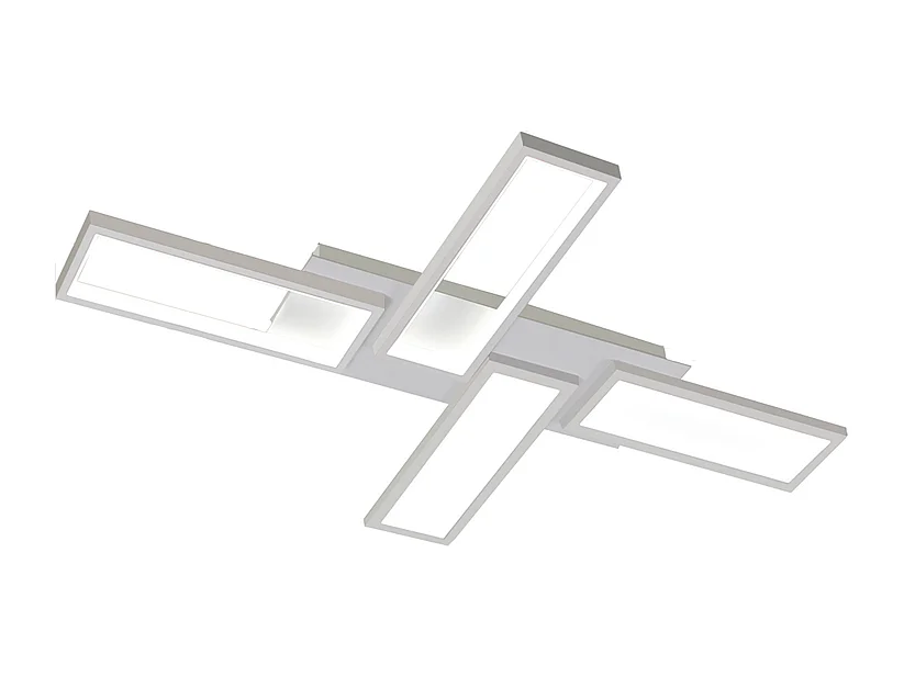 NETTLIFE Plafondlamp LED Wit Modern 58W Lang Plafondverlichting Dimbaar met creatief ontwerp Metaal met Afstandsbediening voor Woonkamer | Slaafkamer | Gang 82.7cm