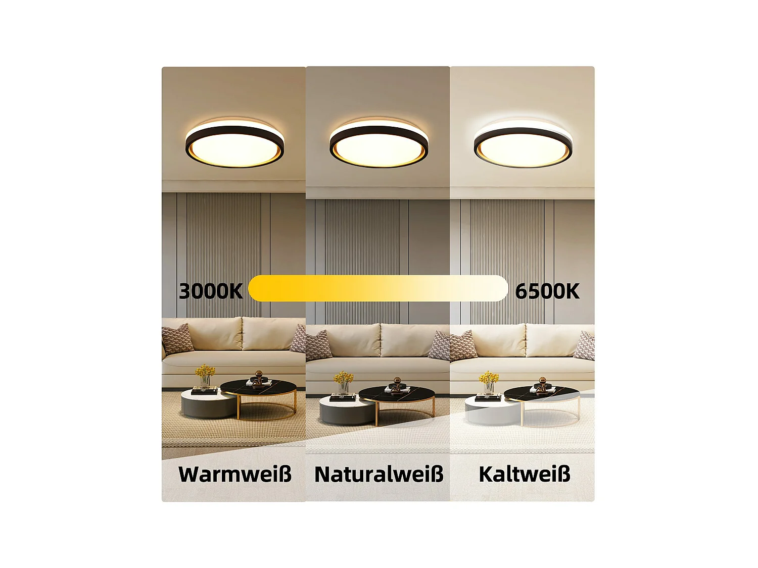 NETTLIFE LED plafondlamp voor slaapkamer, Ø30cm, verstelbaar, 18W, afstandsbediening, zwart/goud, modern design