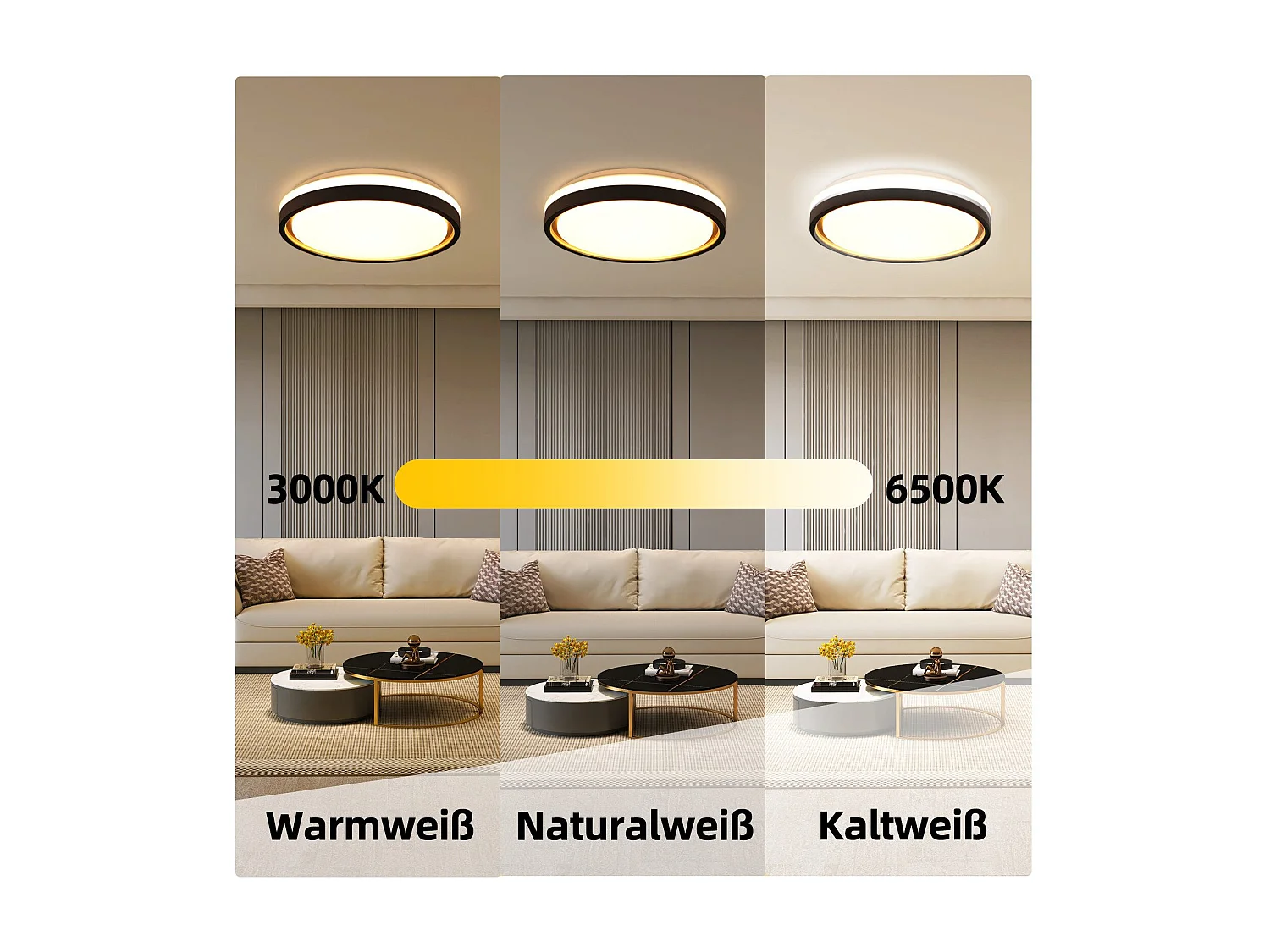 NETTLIFE LED plafondlamp voor slaapkamer, Ø30cm, verstelbaar, 18W, afstandsbediening, zwart/goud, modern design