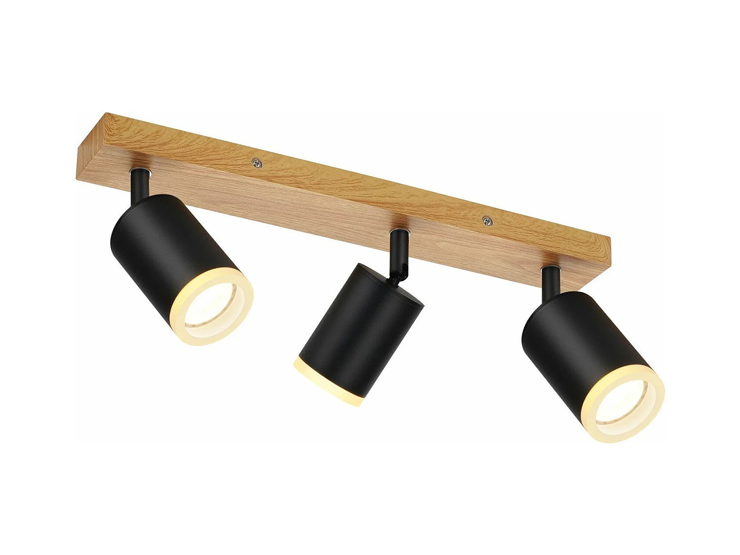 NETTLIFE Deckenstrahler Schwarz Deckenspots GU10 Holz Wandstrahler Schwenkbar 350° Drehbar