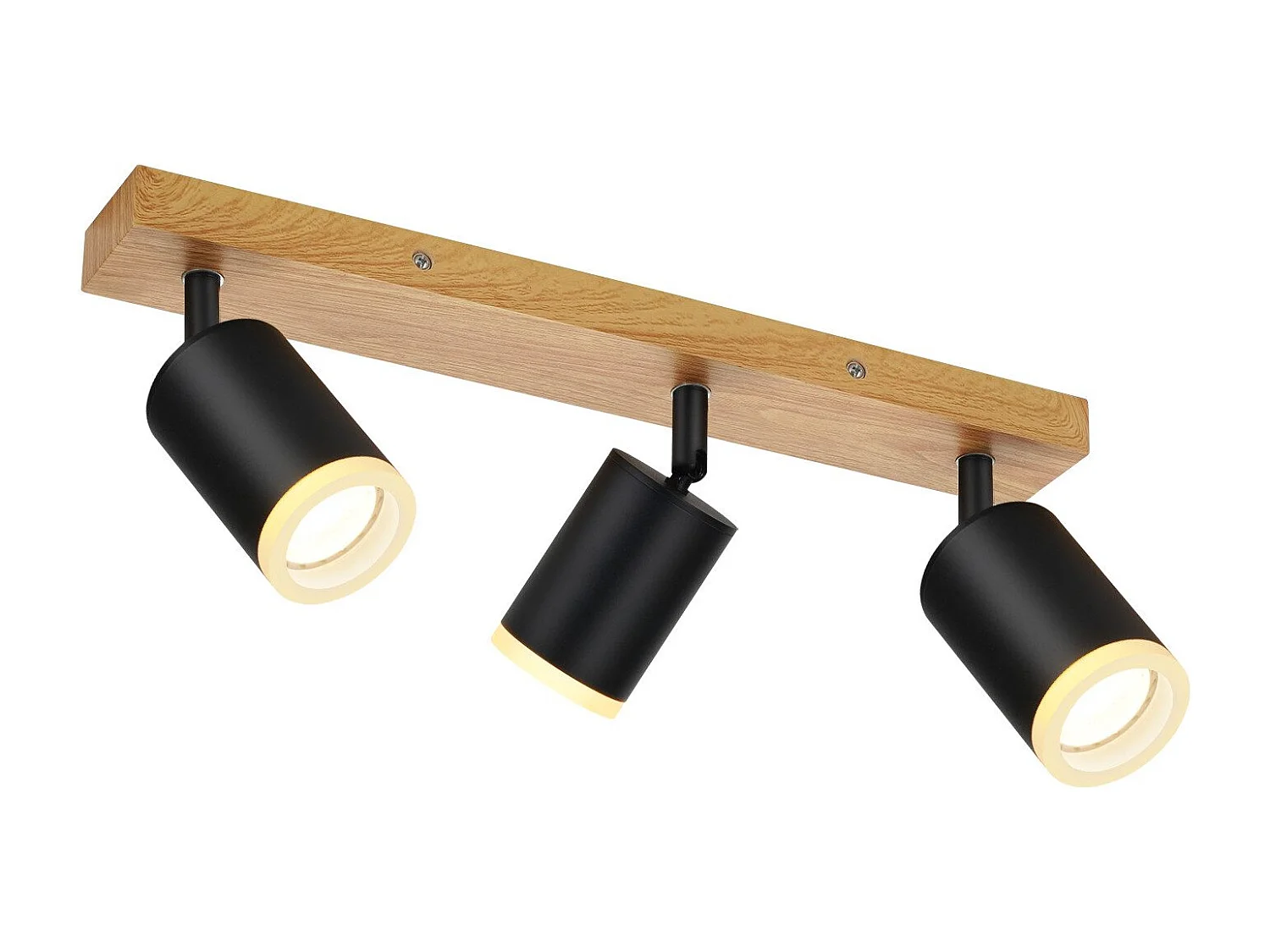 NETTLIFE Spot de plafond spots de plafond noirs lampe de cuisine GU10 spot mural en bois vintage pivotant sans ampoule orientable à 350°