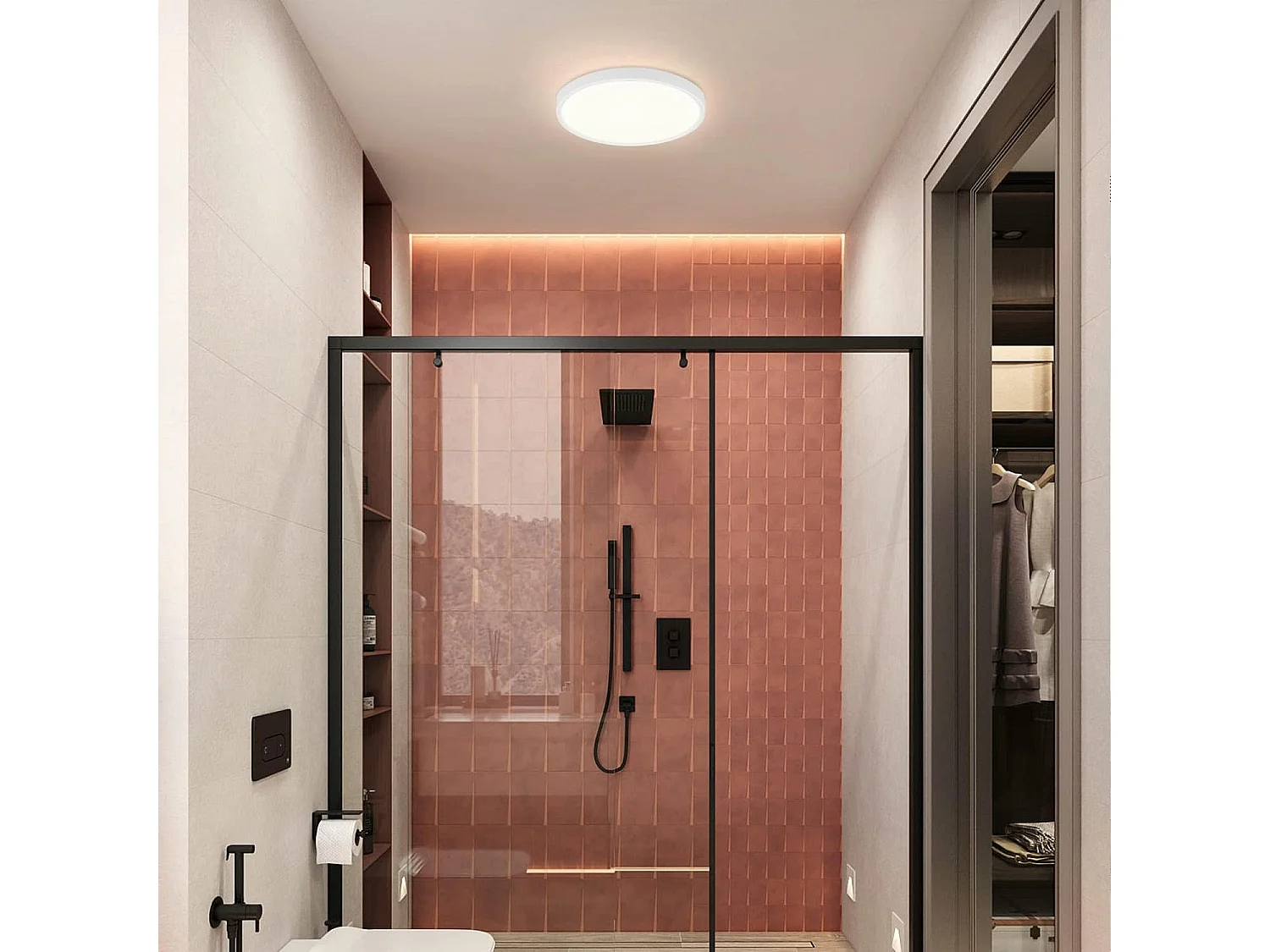 NETTLIFE Plafonnier LED plafonnier cuisine 15W lampe de salle de bain plate 4000K IP44