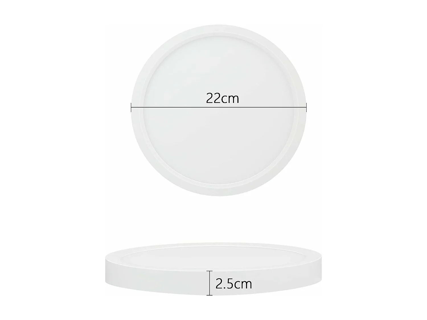 NETTLIFE Plafonnier LED plafonnier cuisine 15W lampe de salle de bain plate 4000K IP44