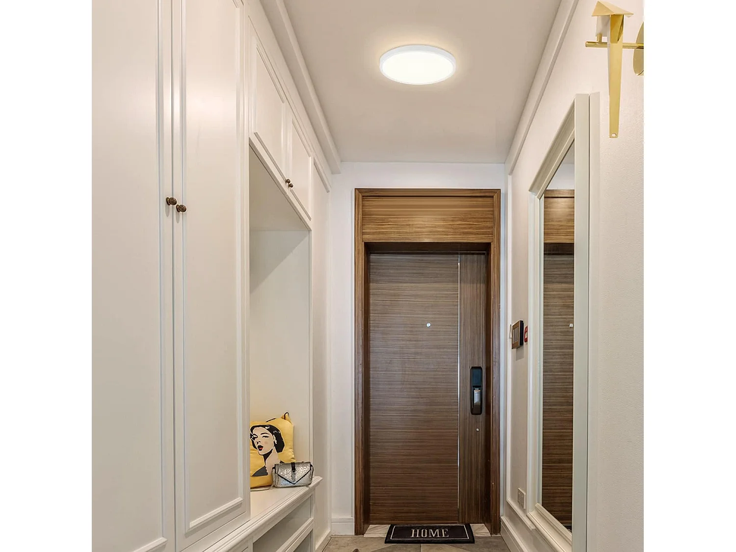 NETTLIFE Plafonnier LED plafonnier cuisine 15W lampe de salle de bain plate 4000K IP44