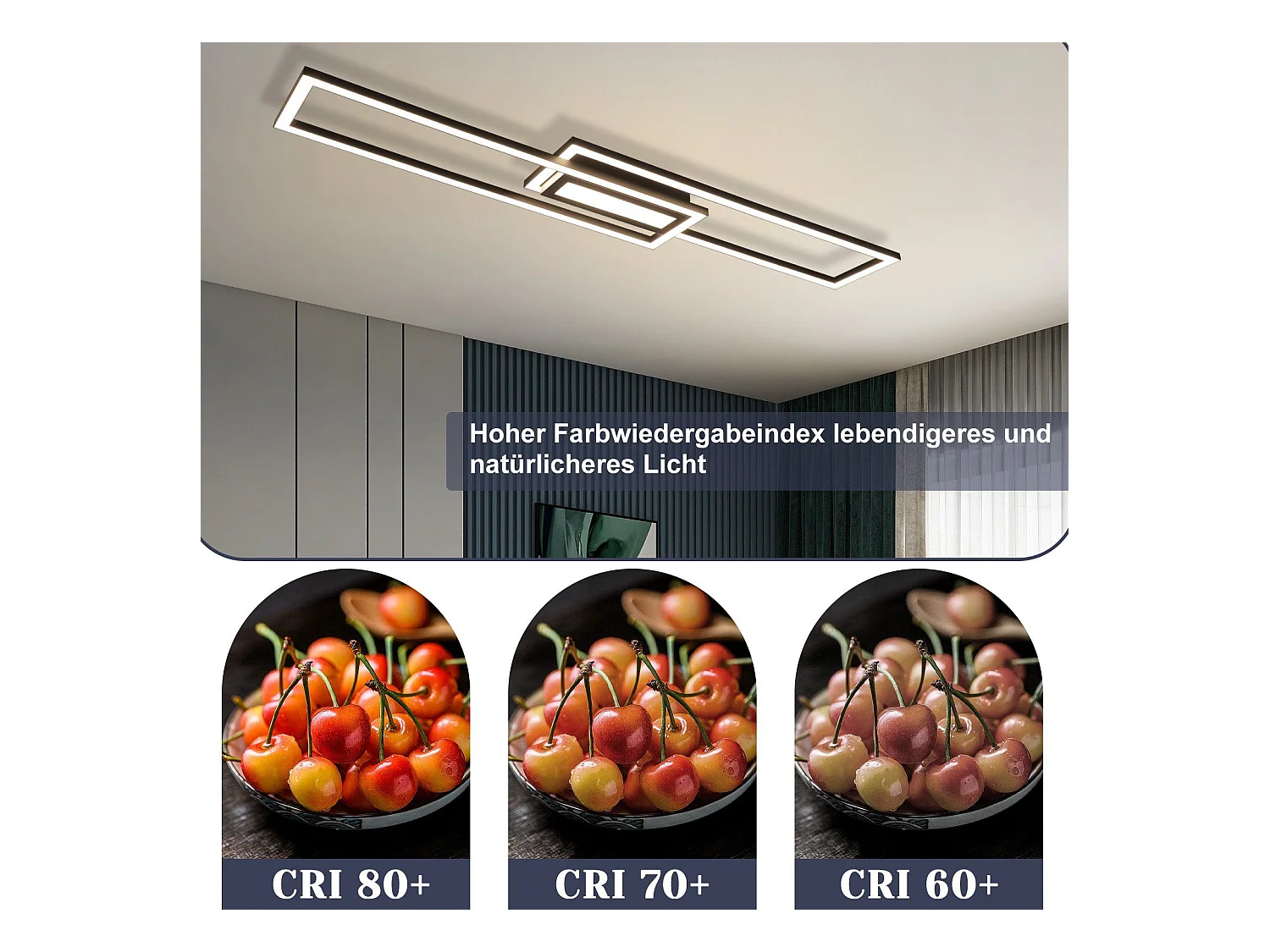 Lámpara de techo LED NETTLIFE, negra, moderna, geométrica, regulable, con control remoto.