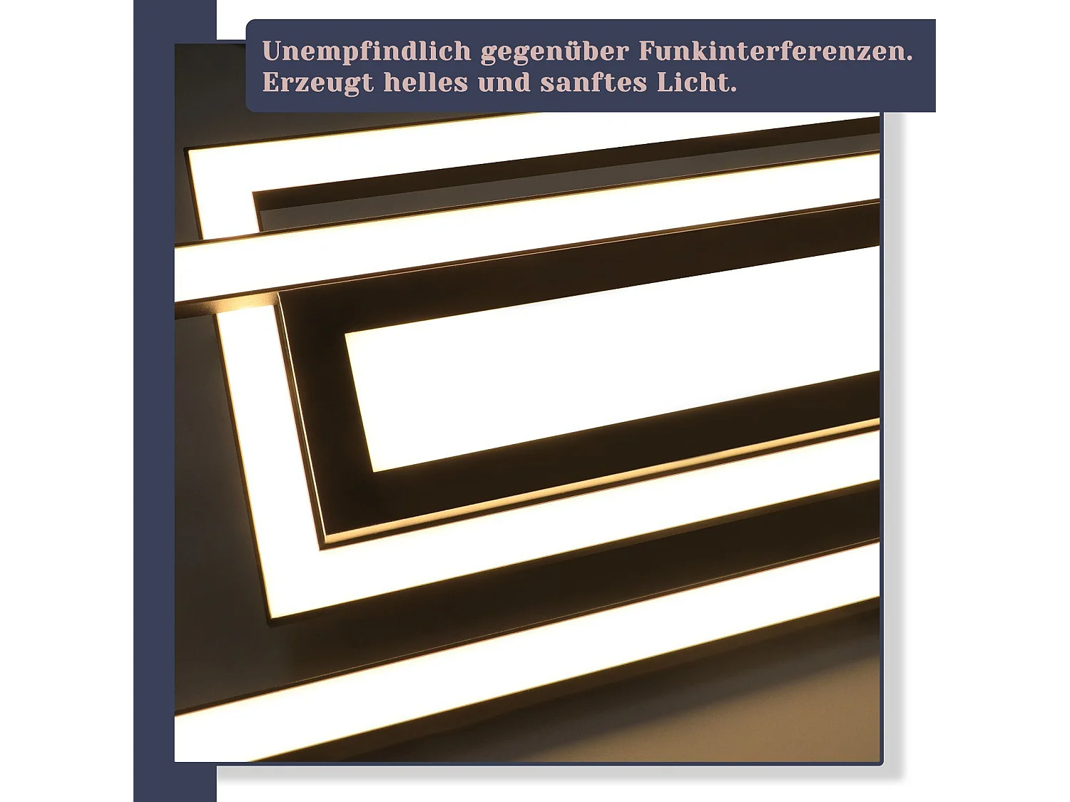 NETTLIFE Plafonnier LED plafonnier noir éclairage de plafond moderne géométrique dimmable avec télécommande