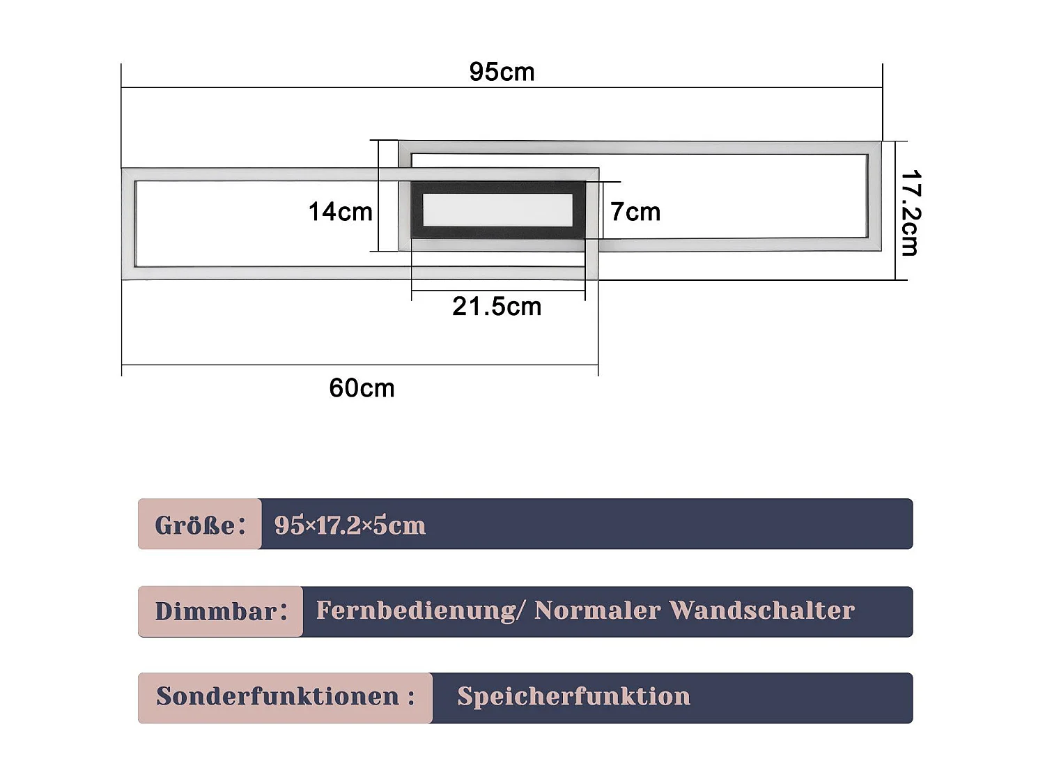 NETTLIFE Plafonnier LED plafonnier noir éclairage de plafond moderne géométrique dimmable avec télécommande
