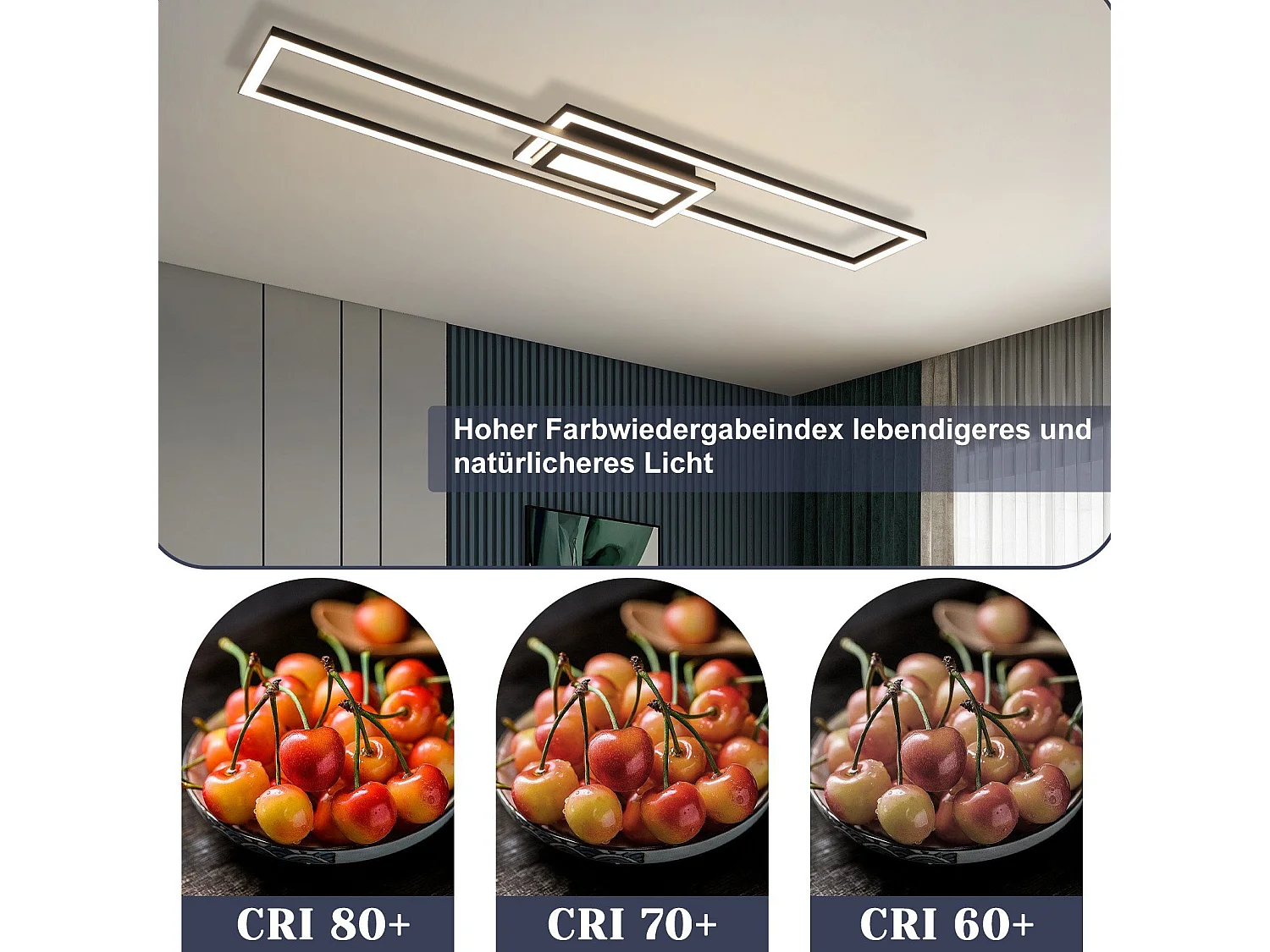 Lámpara de techo LED NETTLIFE, negra, moderna, geométrica, regulable, con control remoto.
