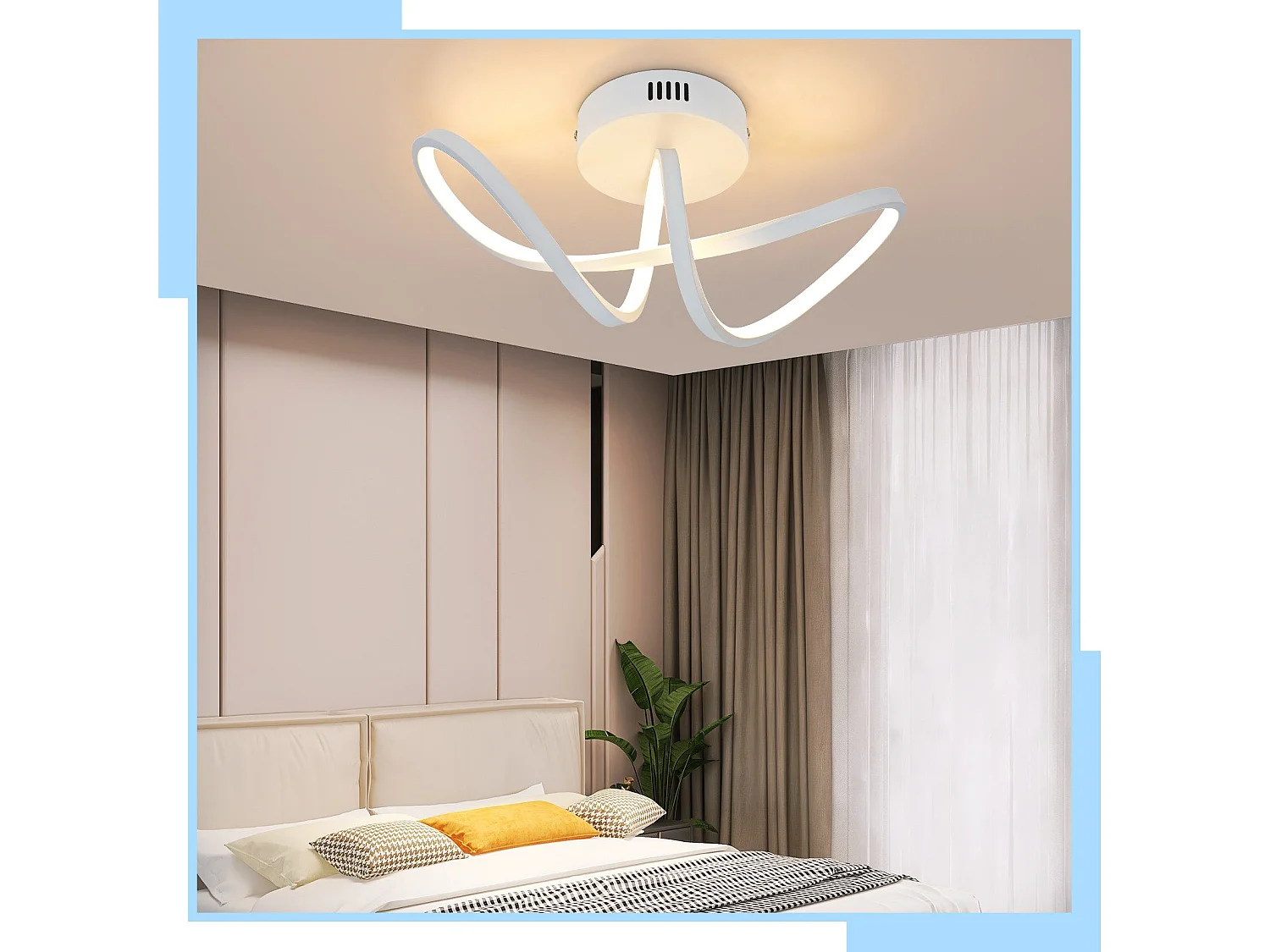 NETTLIFE Moderne LED Deckenleuchte Wohnzimmer 12W Innen 3000K LED