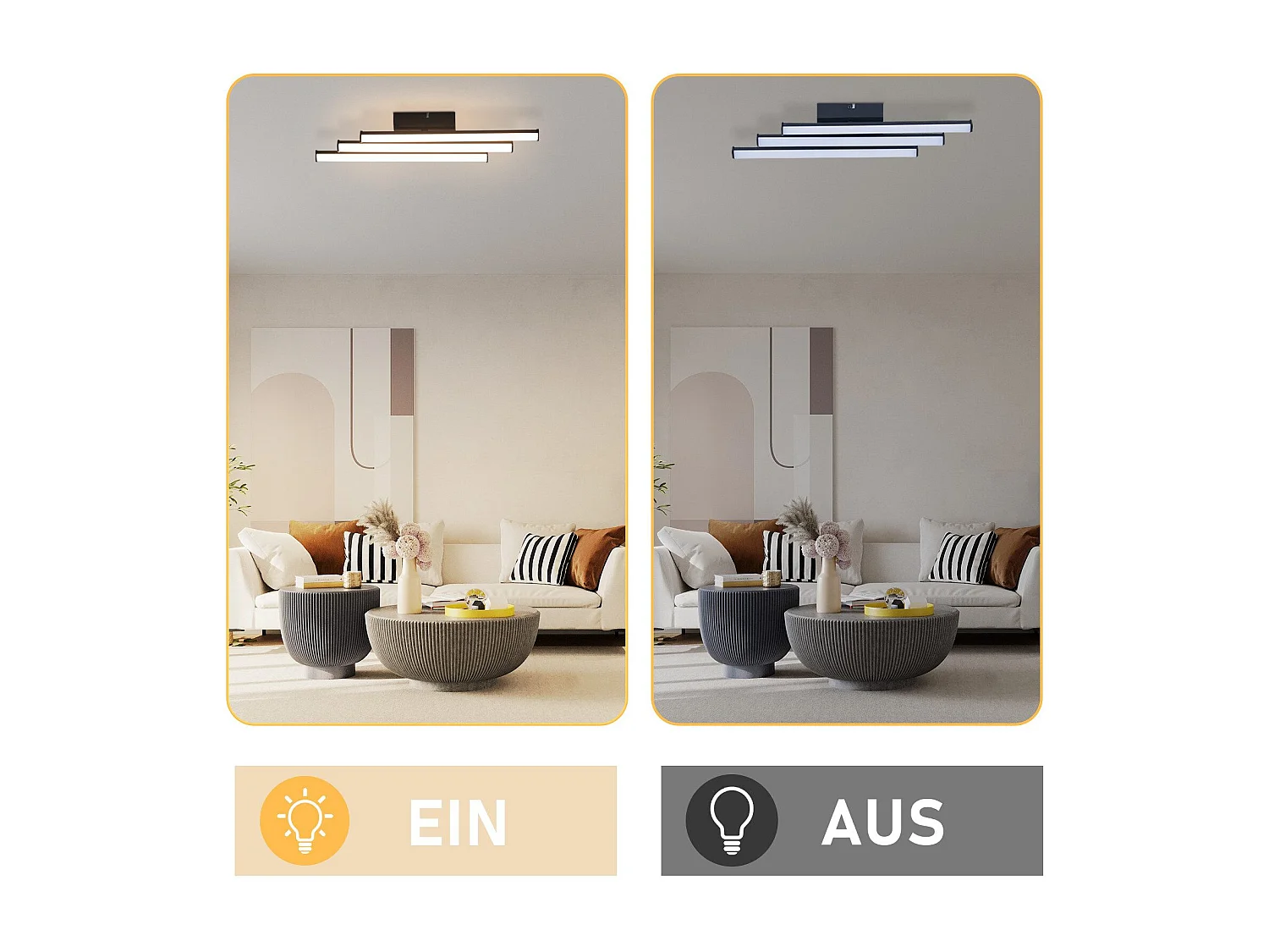 NETTLIFE Plafondlamp LED - zwart - 3-Lichts - 3000K Warm wit Licht - Metaal - 18W - Moderne Plafondverlichting - voor Woonkamer | Slaapkamer | Eetkamer - 44cm