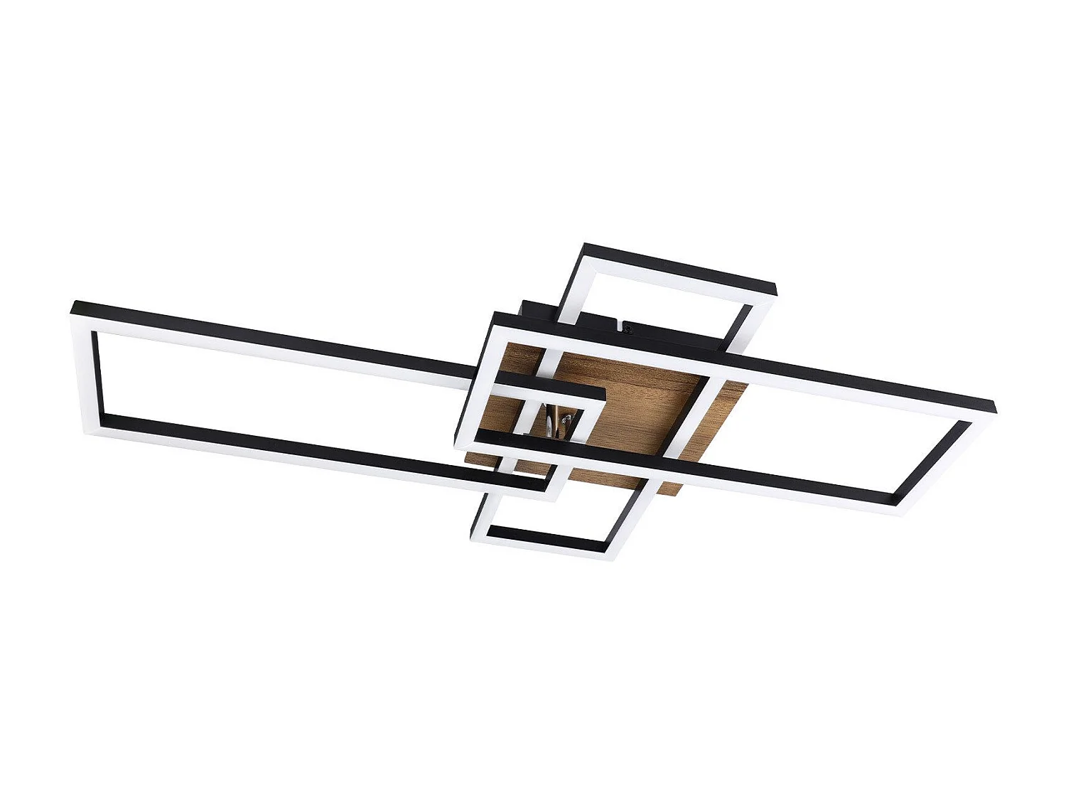 NETTLIFE Plafonnier LED Chambre Cadre Noir 102CM Dimmable avec Télécommande Moderne Intensité variable