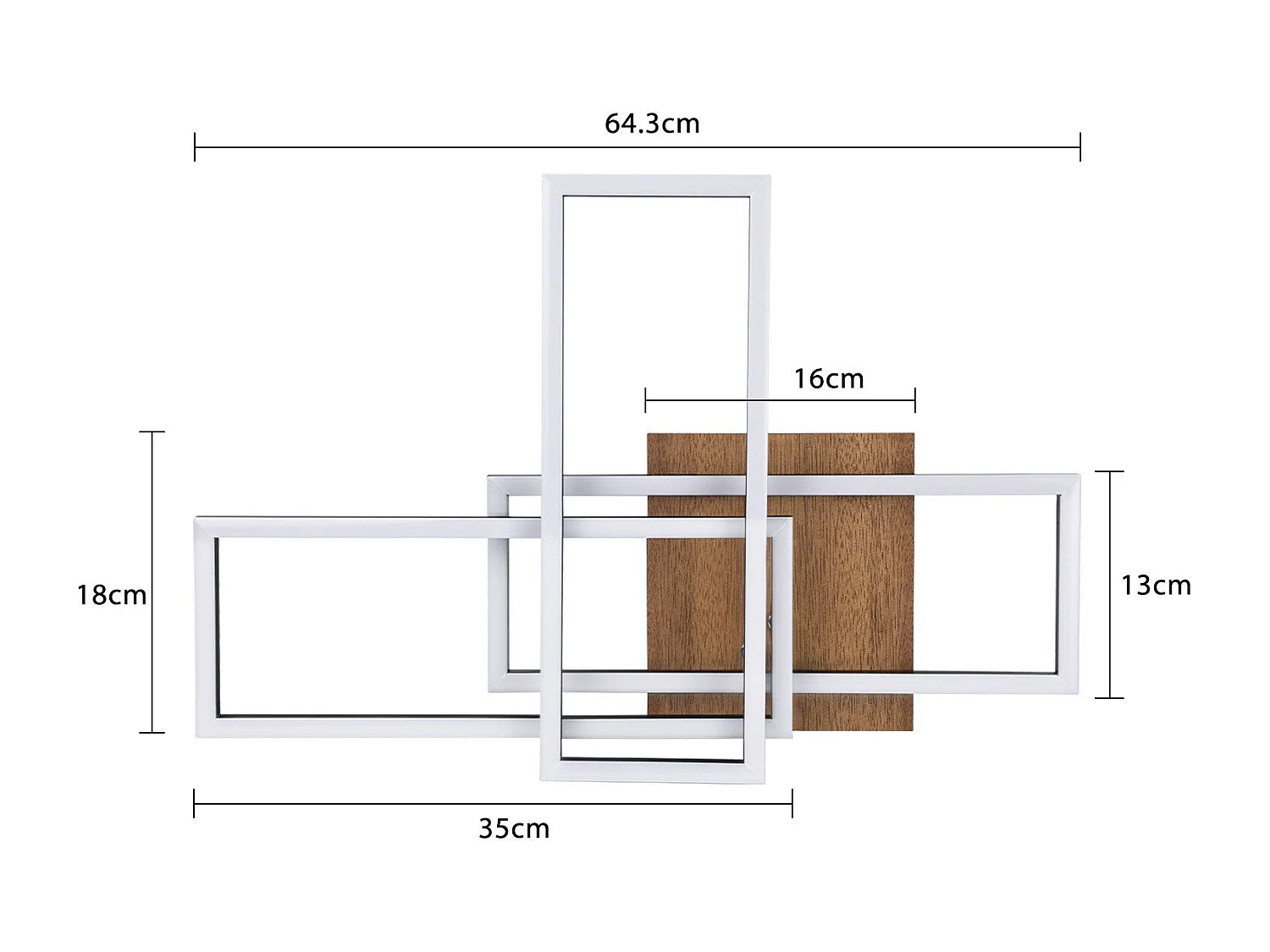 NETTLIFE Plafonnier LED Chambre Cadre Noir 102CM Dimmable avec Télécommande Moderne Intensité variable